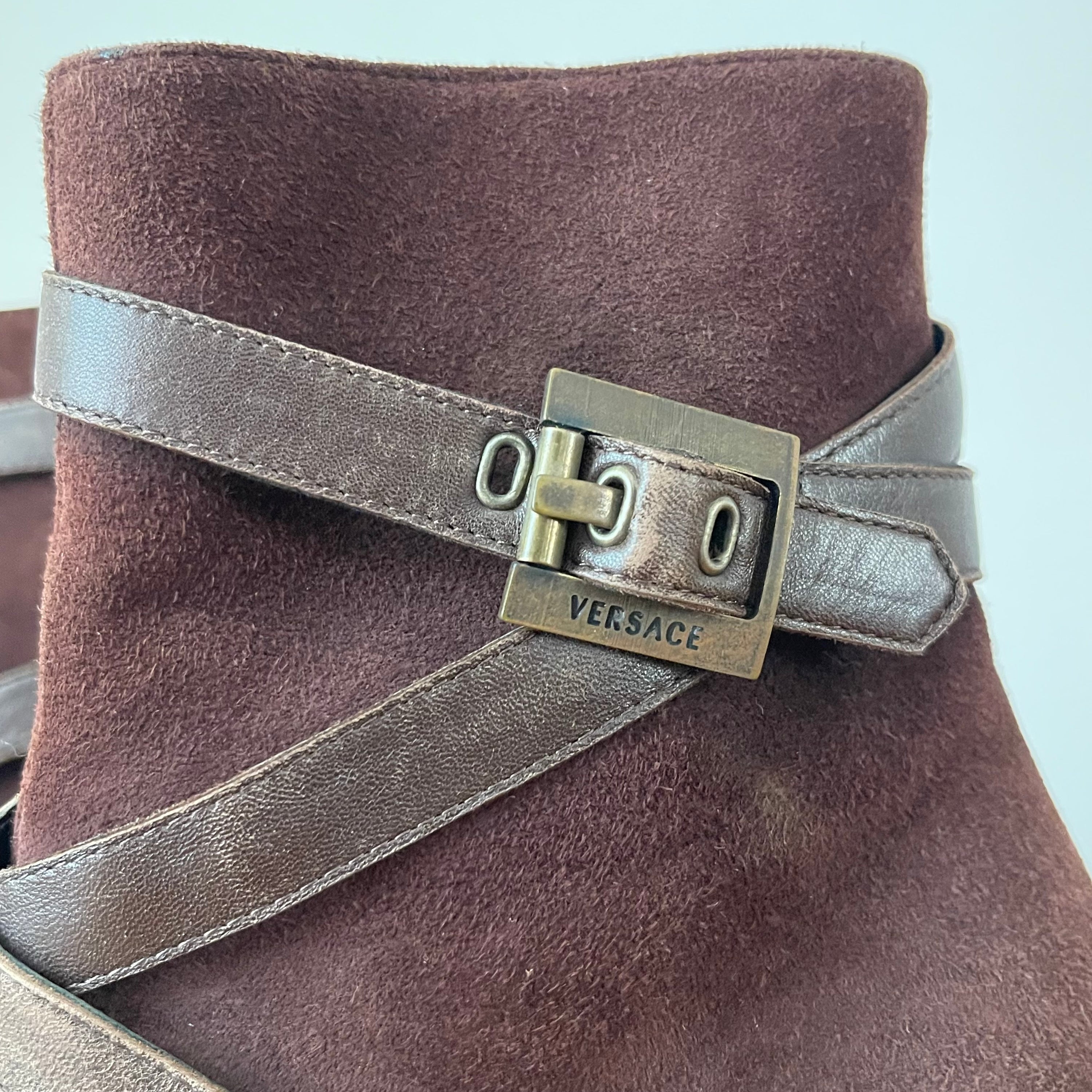 Versace Suede Ankle Boots