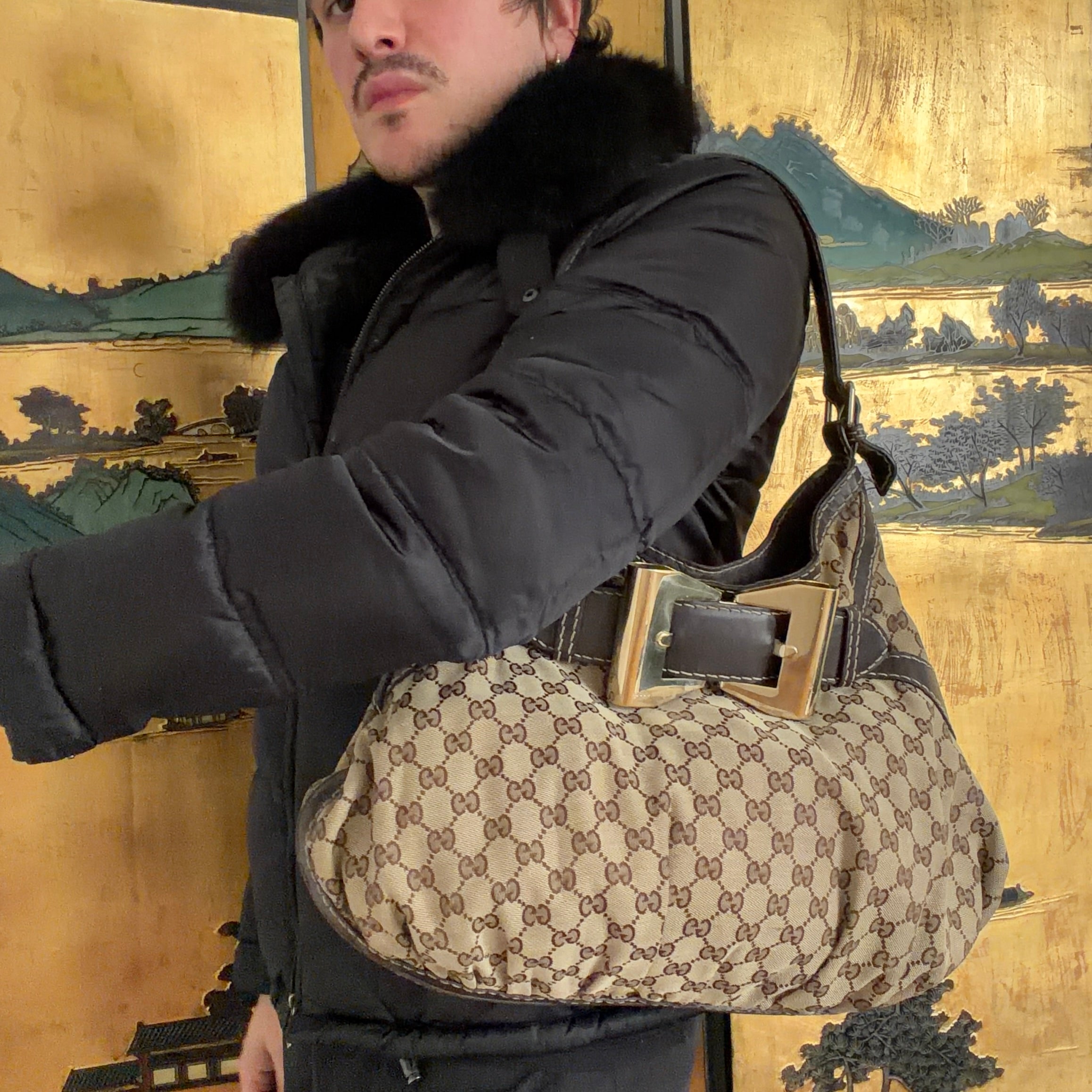 Gucci Monogram Queen Hobo Bag