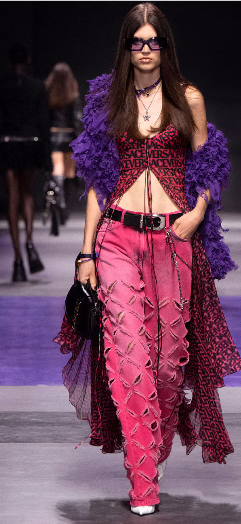 Versace S/S 2023 Cut Out Pink Pants