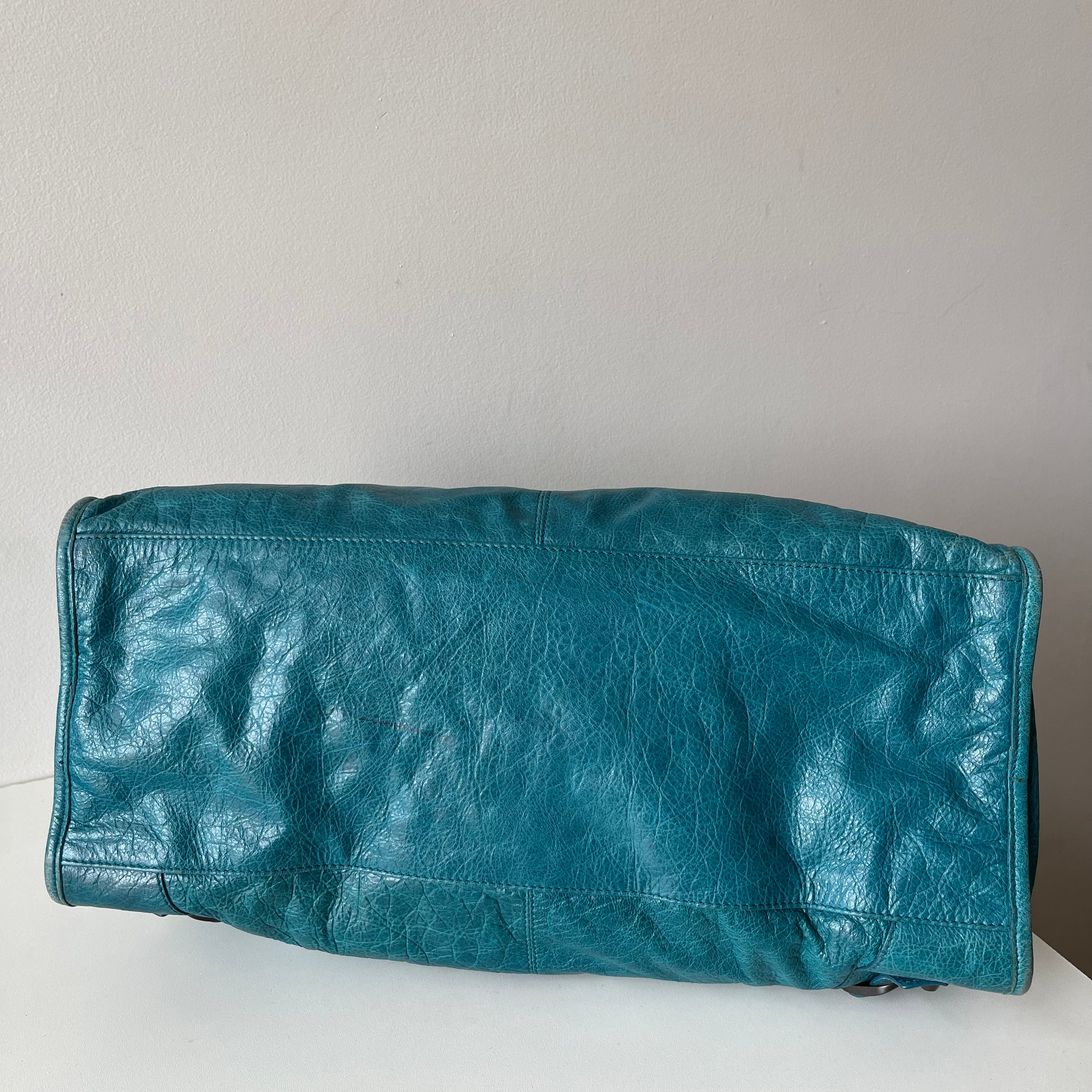 Balenciaga Lagoon Lambskin Motorcycle Bag