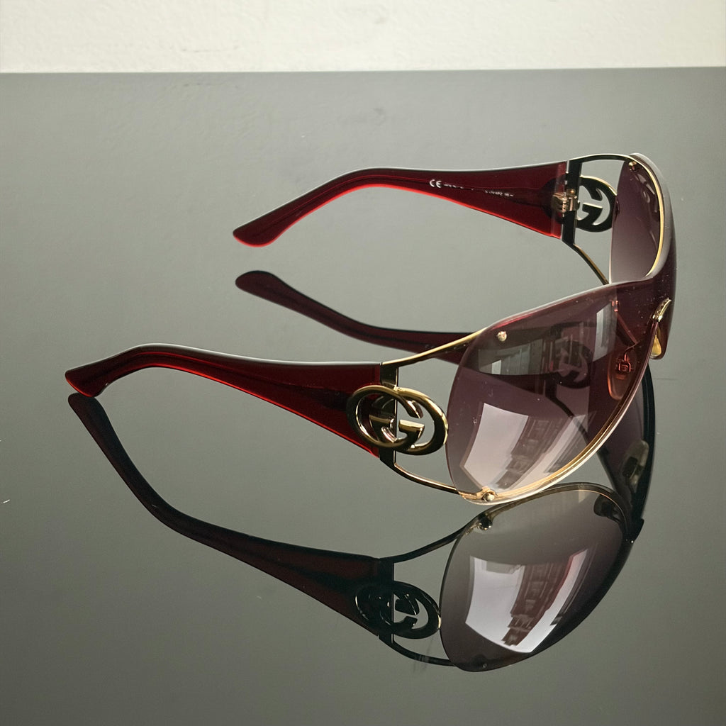 Gucci 2000s Purple Mask Sunglasses