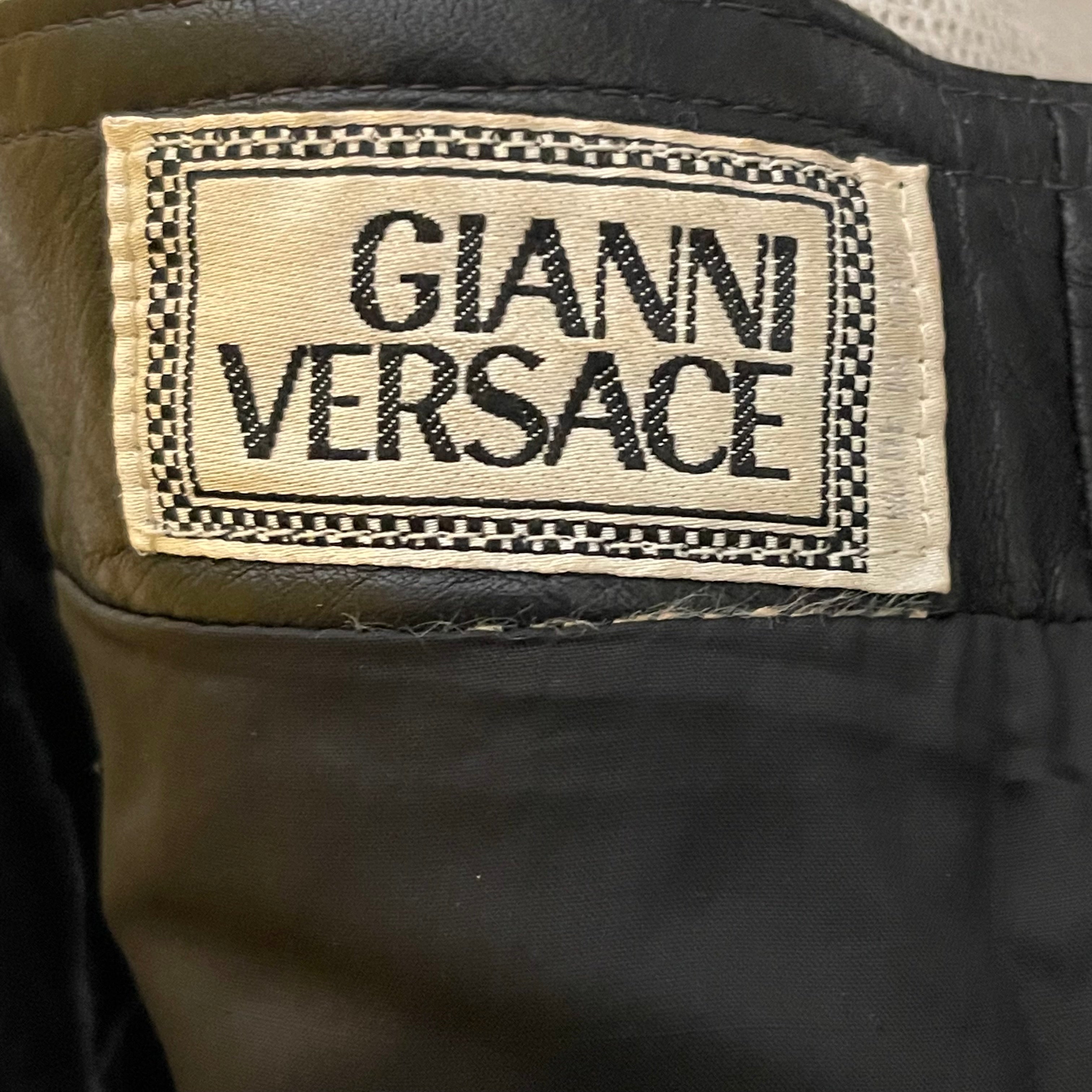 Gianni Versace 90s Studded Leather Skirt
