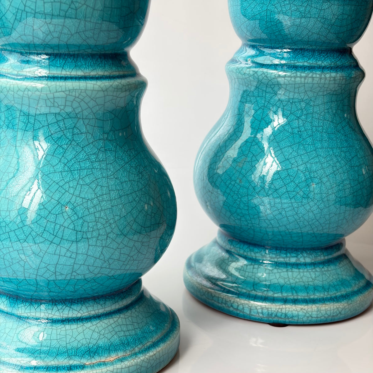 1970s Crackle Glaze Candle Holder