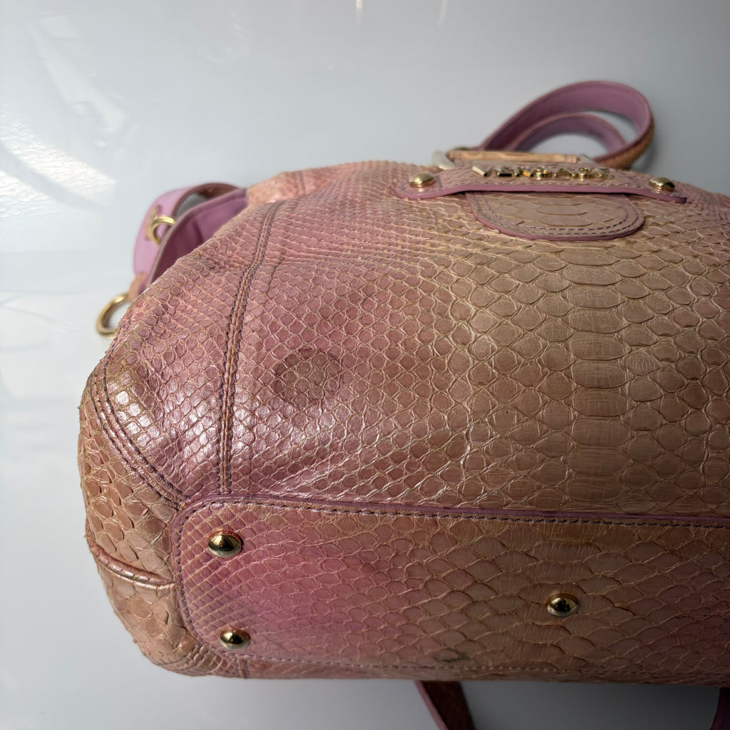 Versace Pink Python Tote Bag