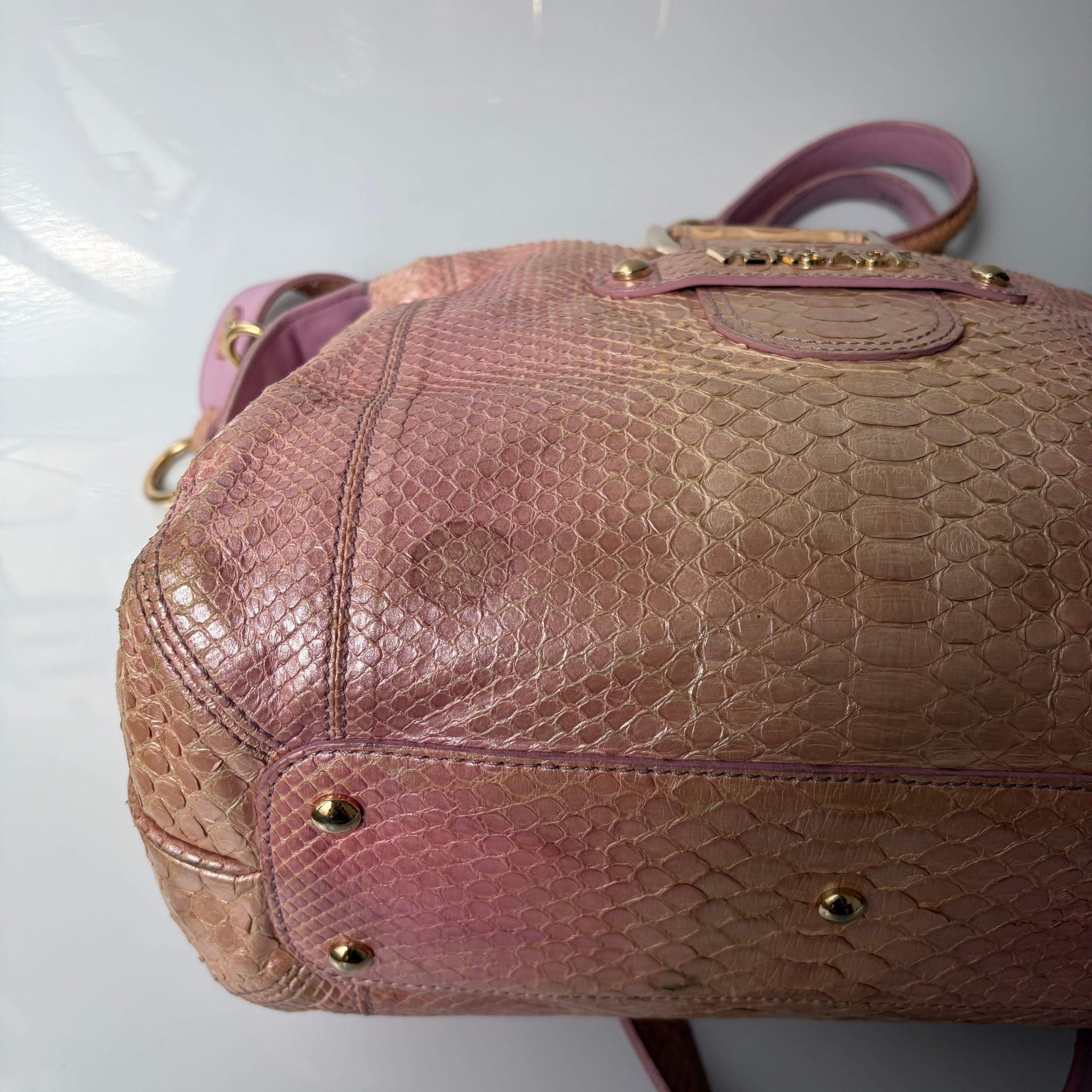 Versace Pink Python Tote Bag