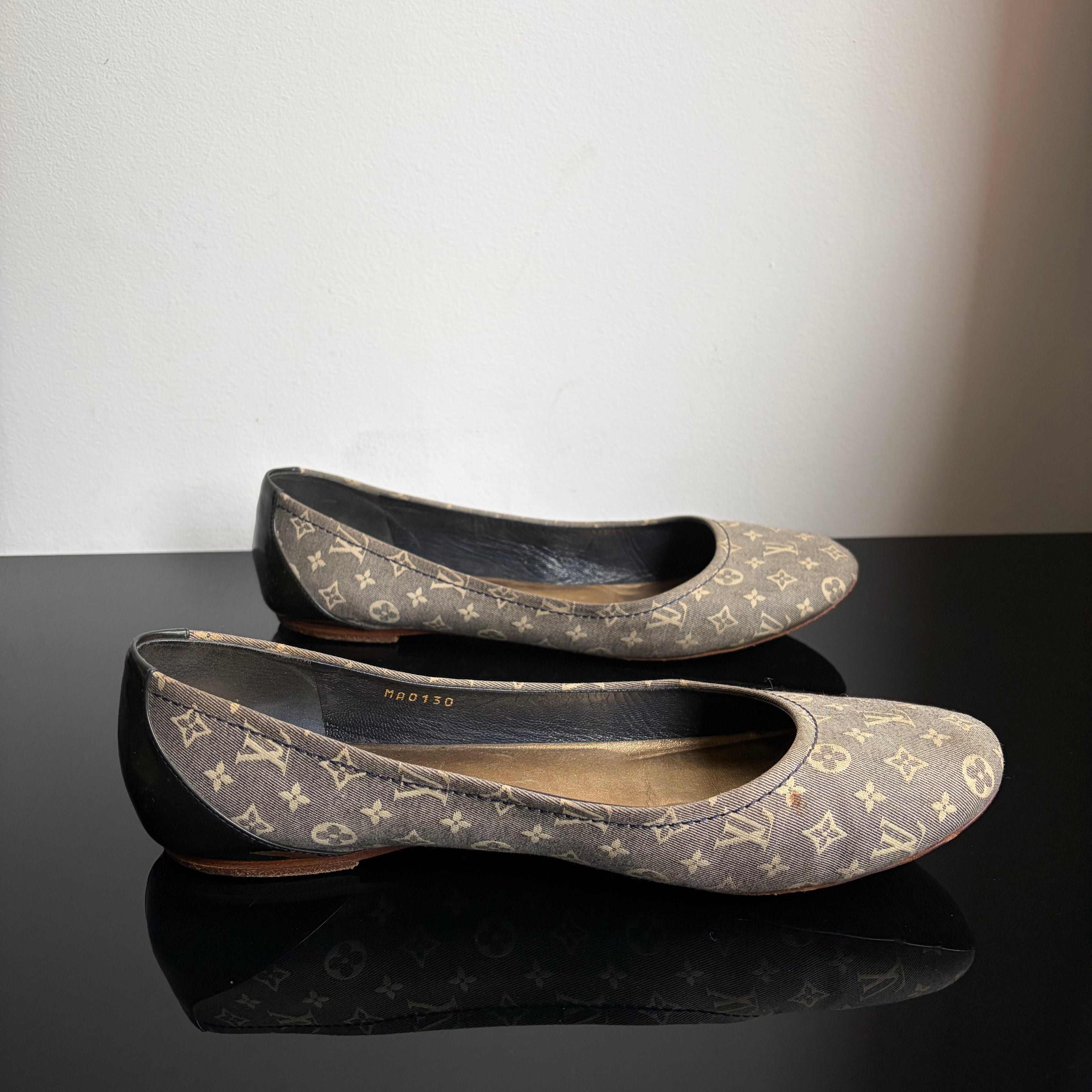 Louis Vuitton Canvas Mini Lin Monogram Flats