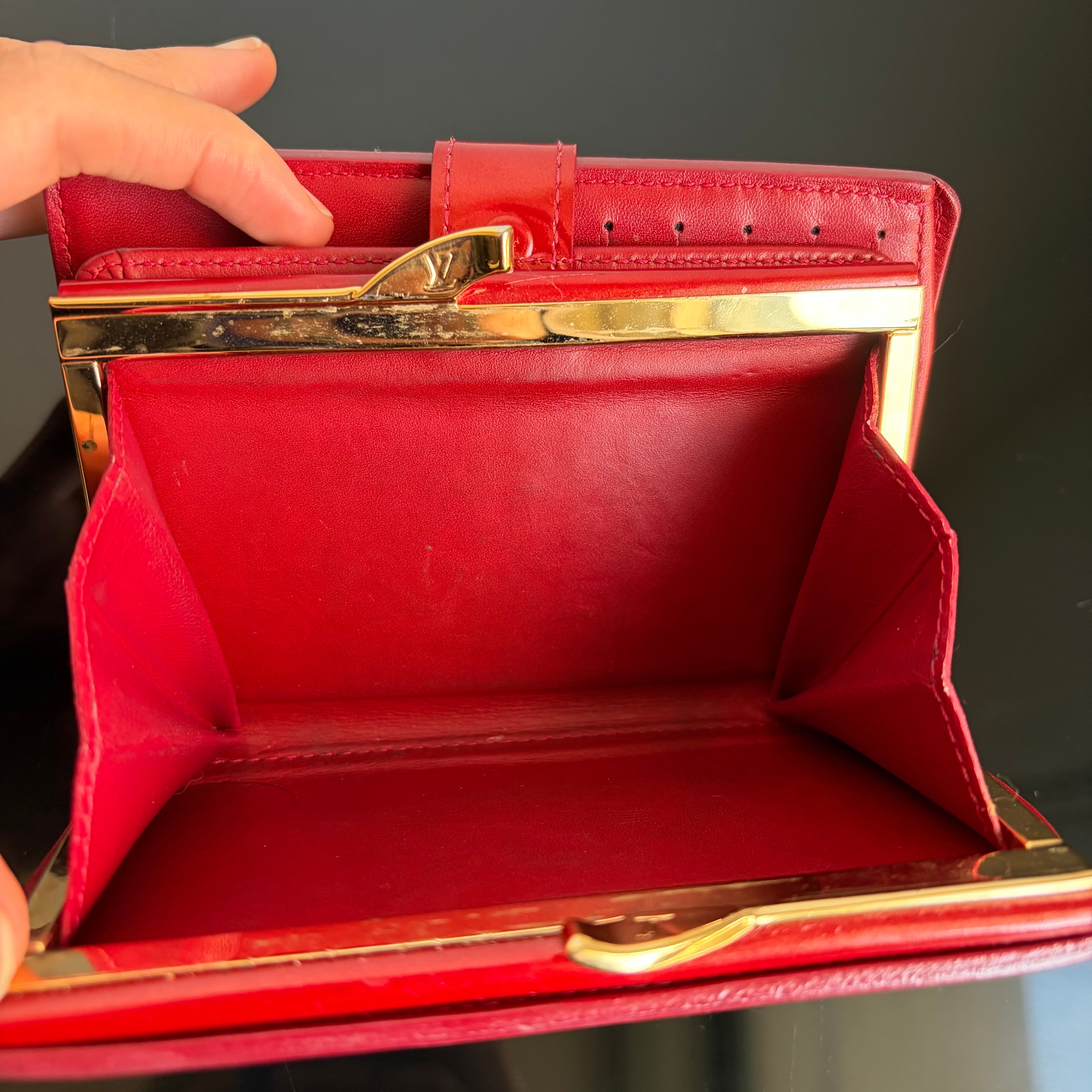 Louis Vuitton Red Vernis Monogram Wallet