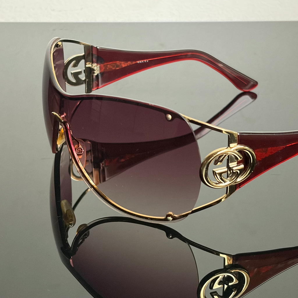 Gucci 2000s Purple Mask Sunglasses