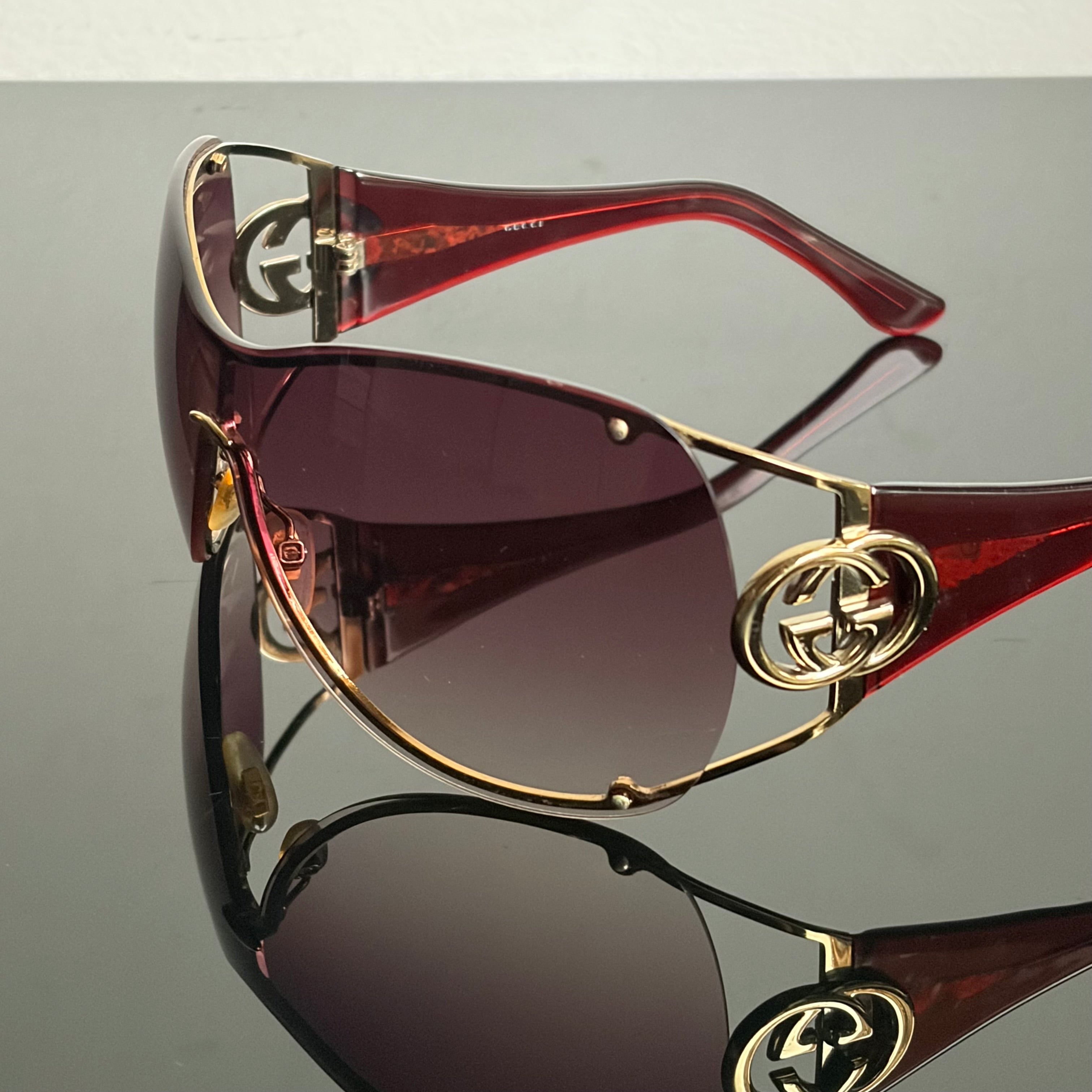 Gucci 2000s Purple Mask Sunglasses