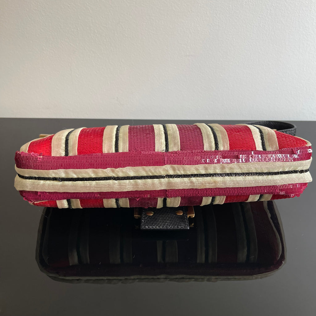 Fendi Sequined Stripes Baguette Bag