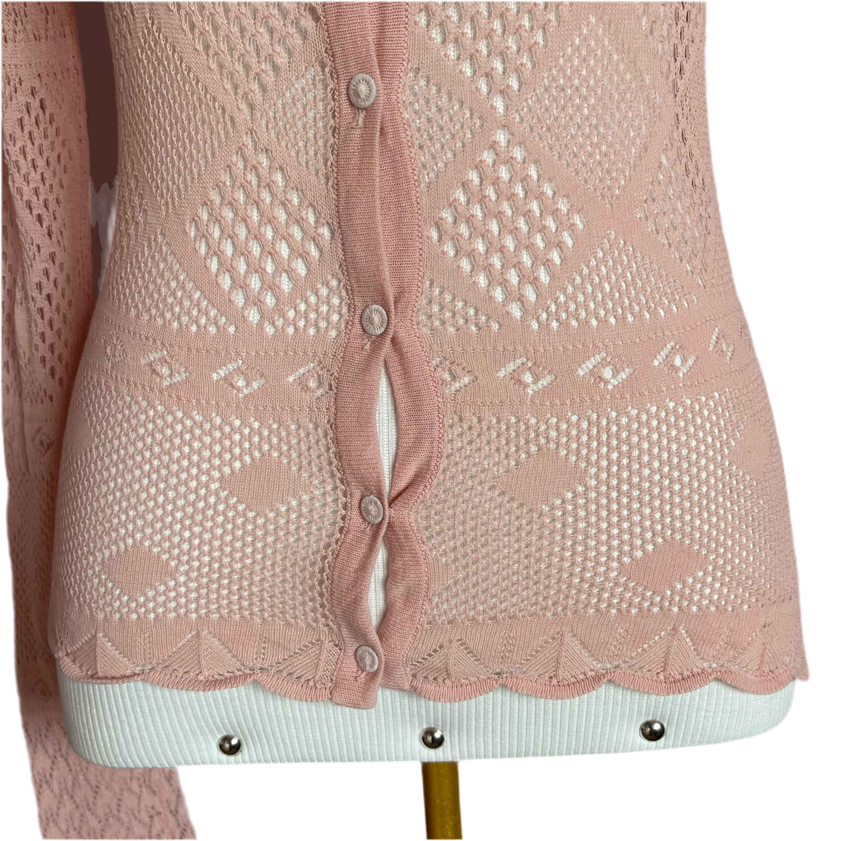 Moschino Embroidered Pink Cardigan