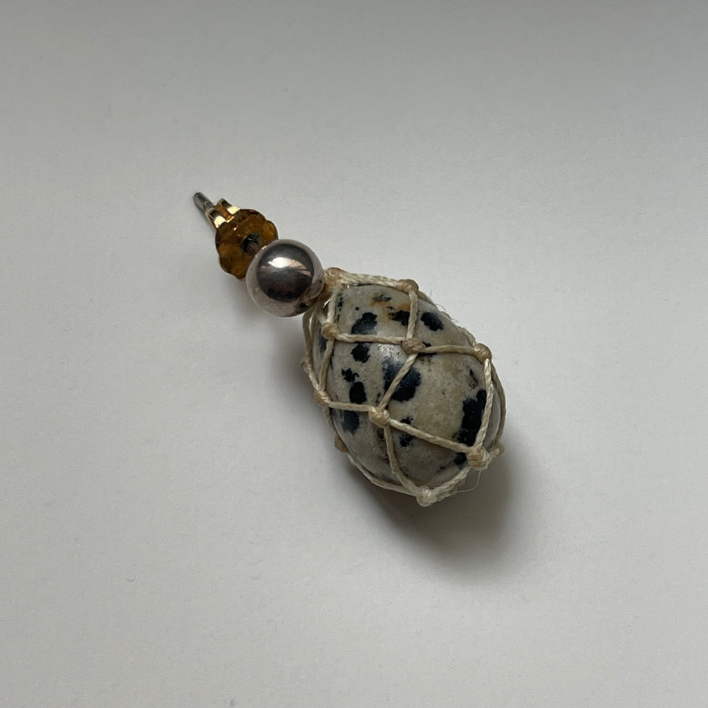 Bottega Veneta Dalmatian Knit Jasper Earrings In Pattern