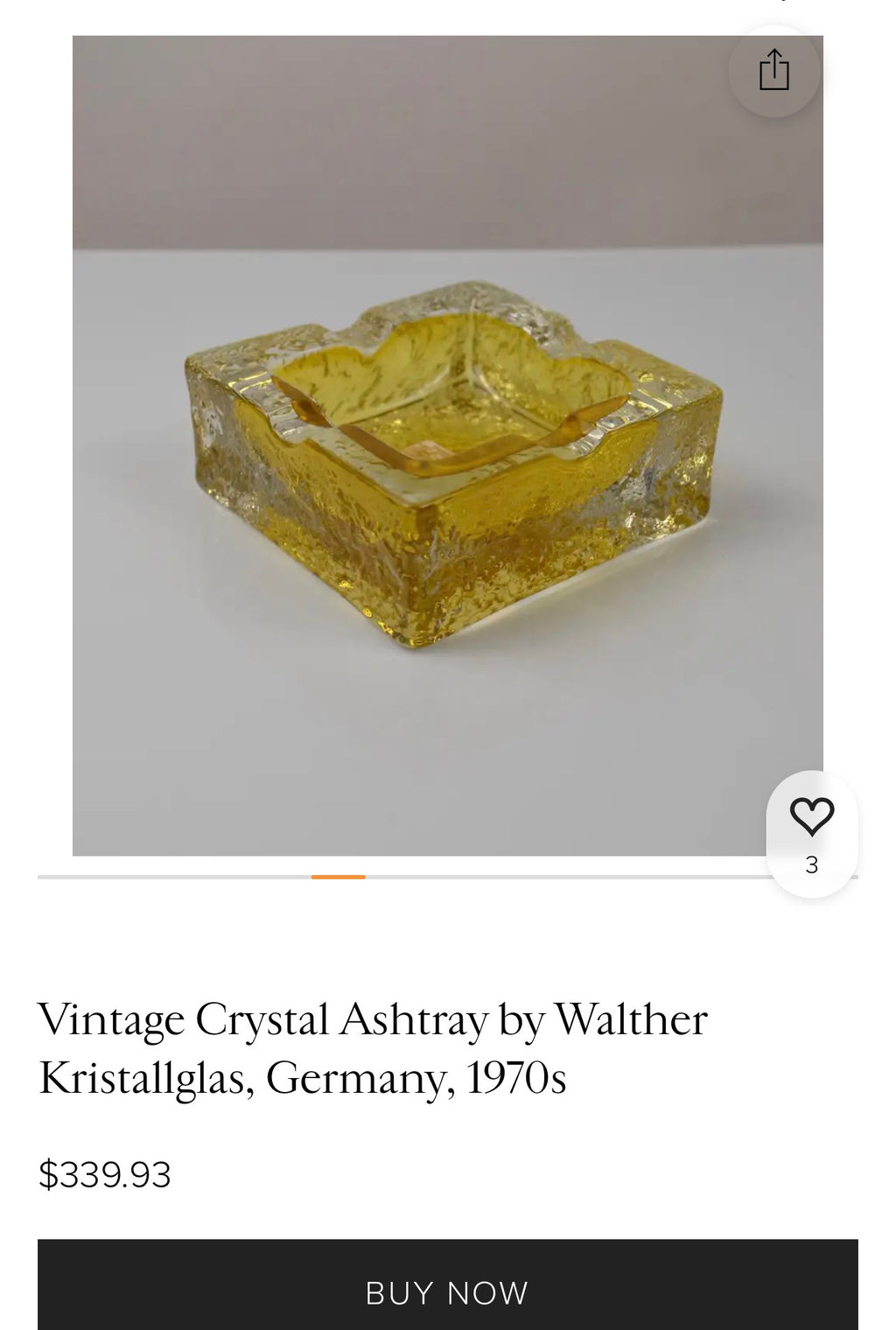 Cinzeiro Murano “Ice” Walther Kristallglass