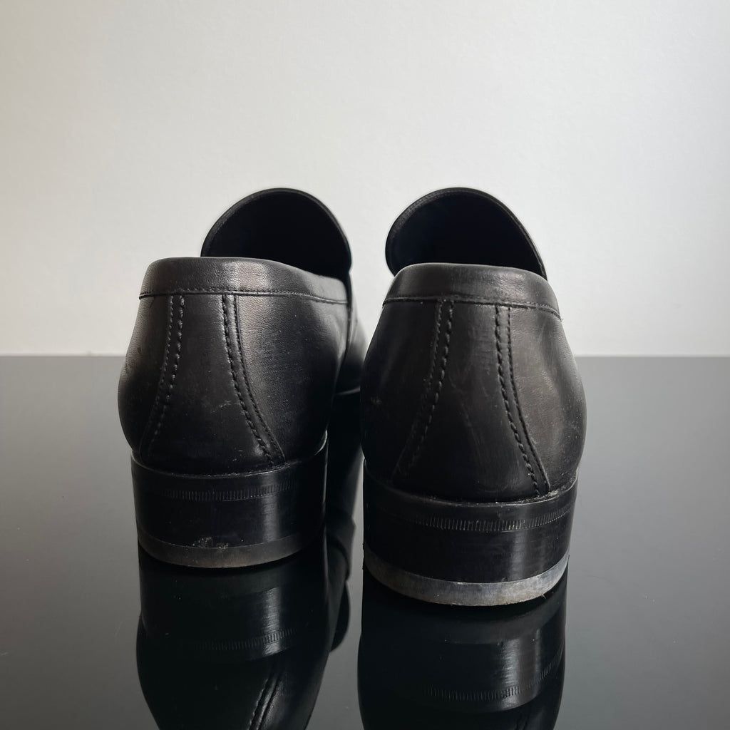 Gucci Black Leather GG Interlocking Loafer