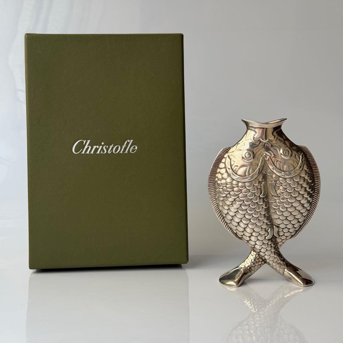 Christofle 1983 Deux Poissons Vase