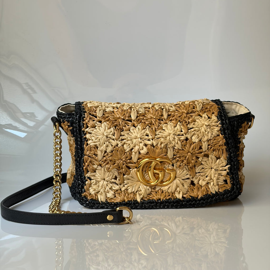 Gucci Marmont Raffia Bag