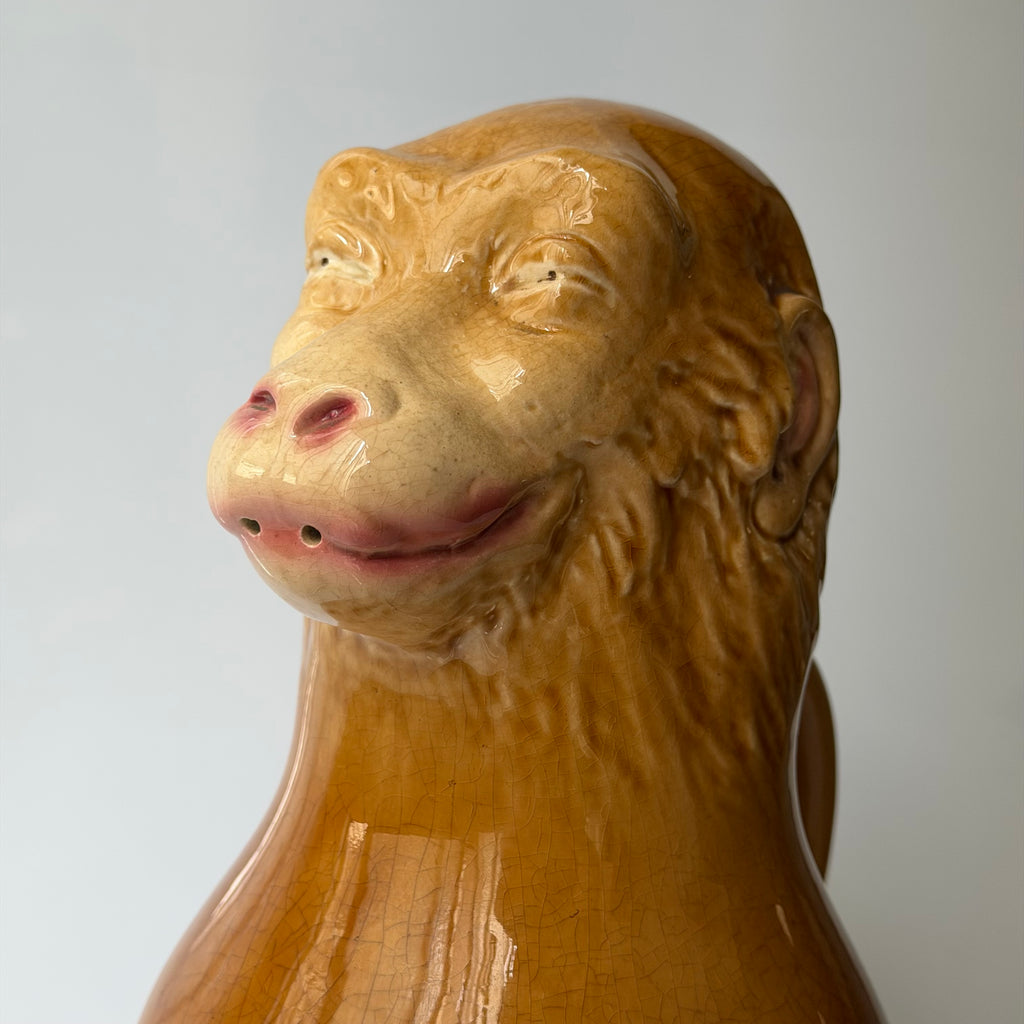 Sarreguemines Monkey Jug, 19th Century