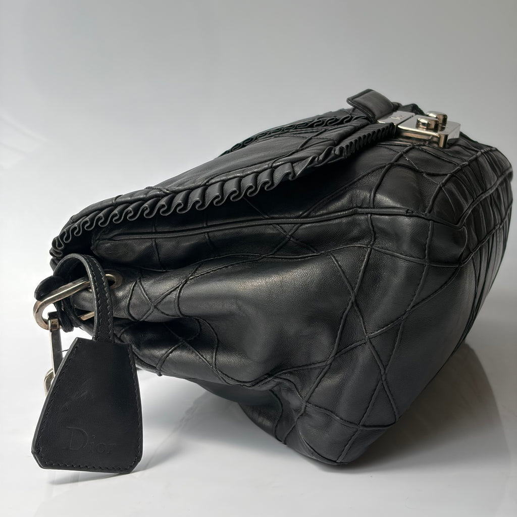 Christian Dior Cannage Ruffle New Lock Flap Bag