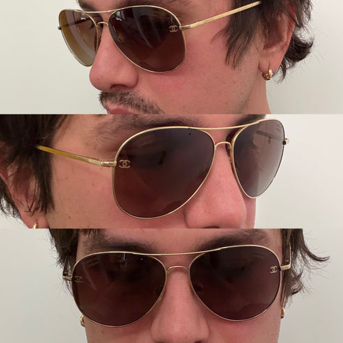 Chanel 4189 Aviator Golden CC Sunglasses