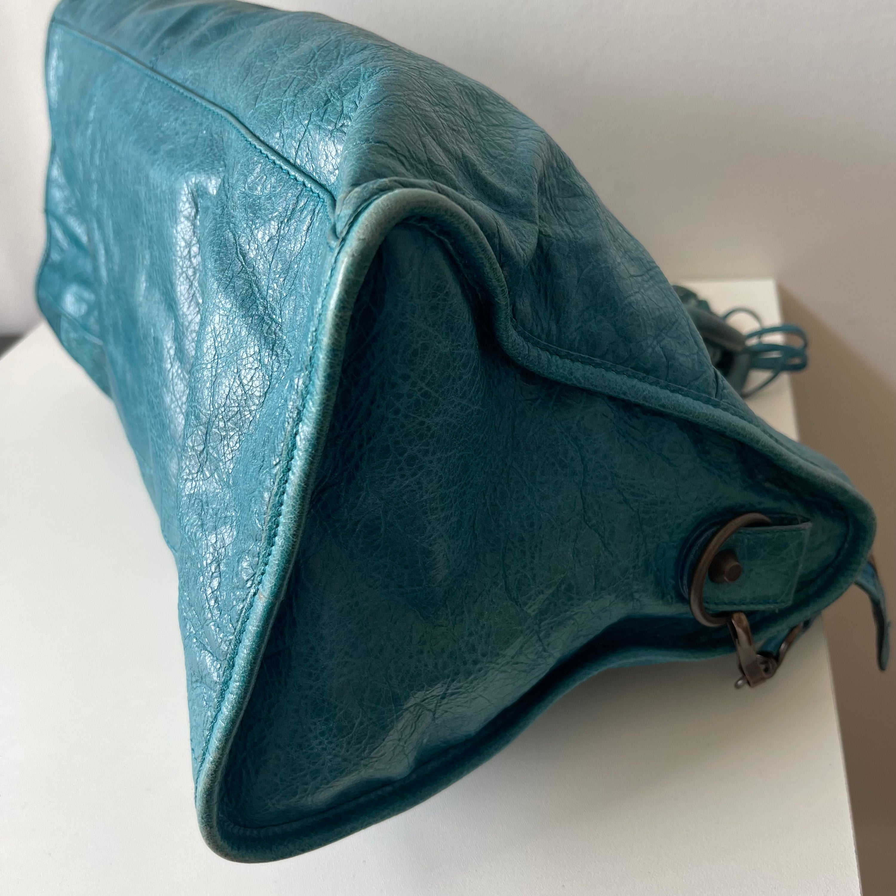 Balenciaga Lagoon Lambskin Motorcycle Bag