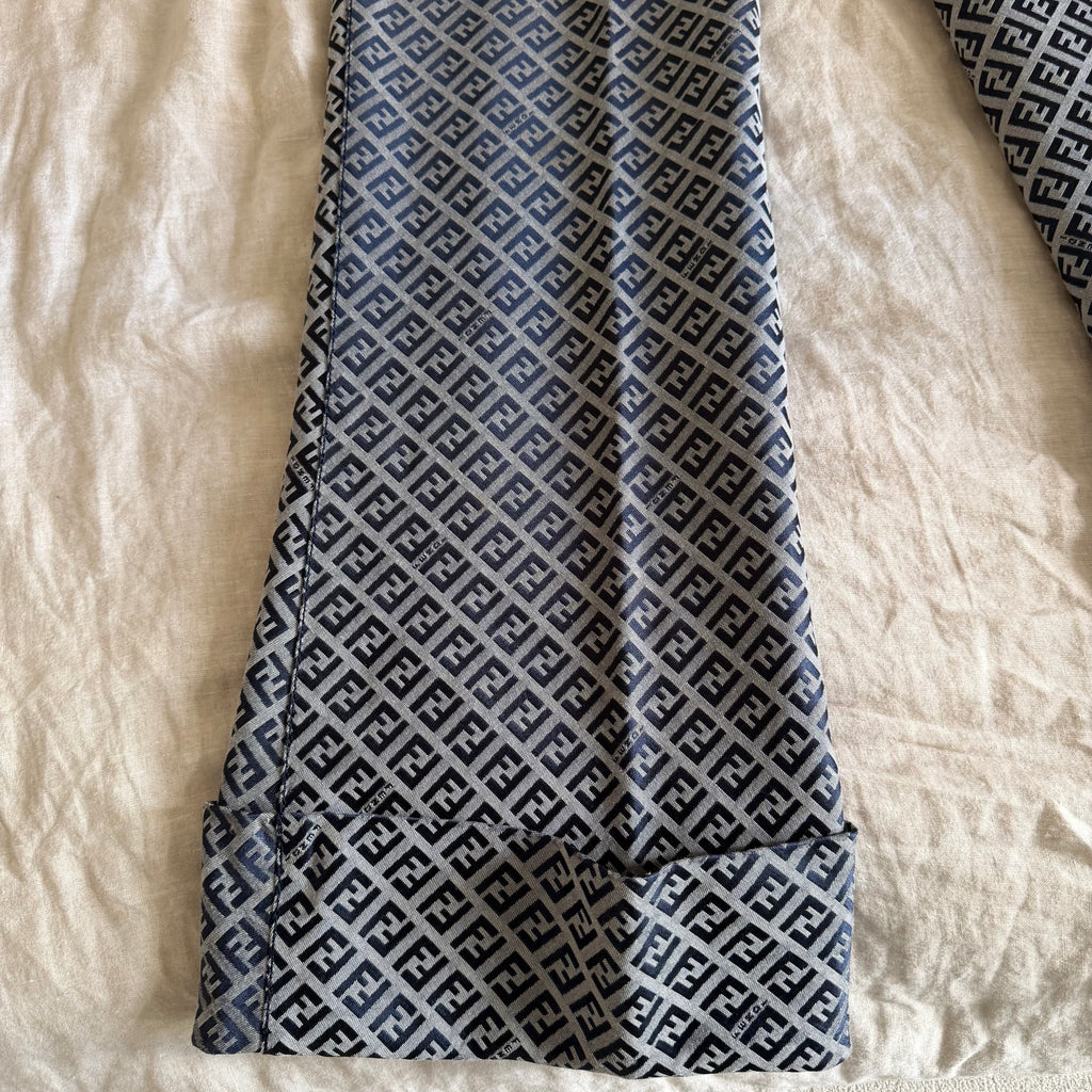 Fendi Blue Monogram Zucchino Pants