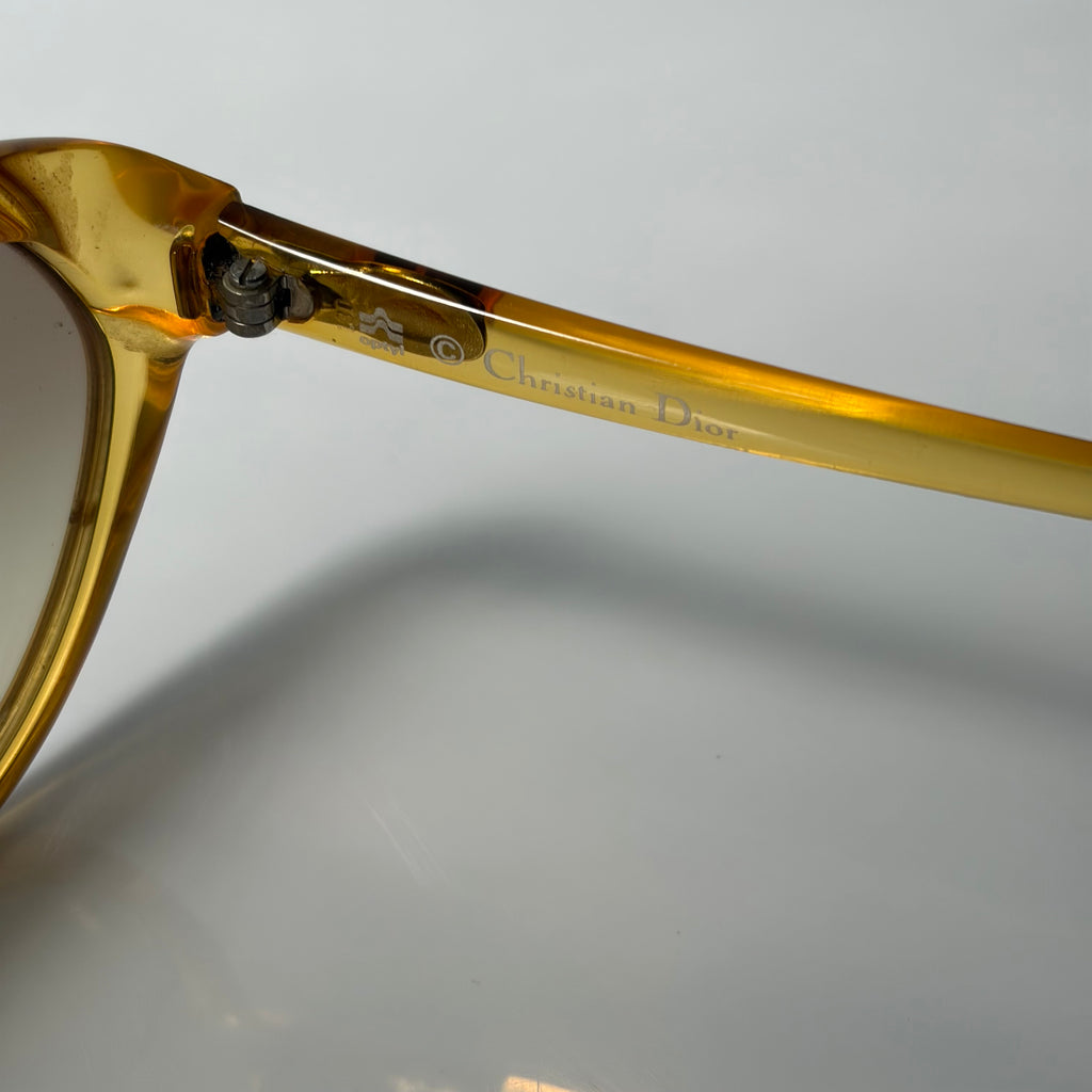 Christian Dior 1980's Sunglasses Honey Yellow Gradient Brown
