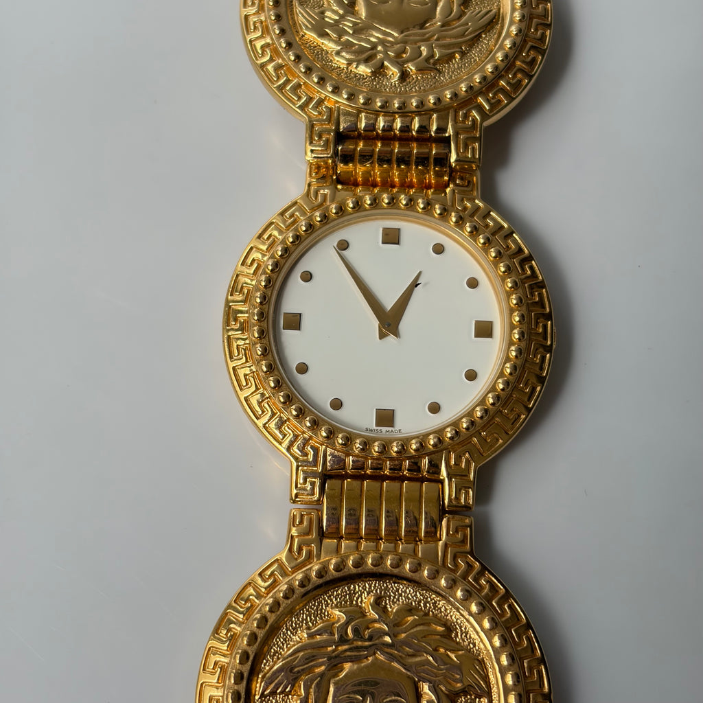 Gianni Versace Signature G10 Gold-Plated Medusa Coin Watch Bracelet