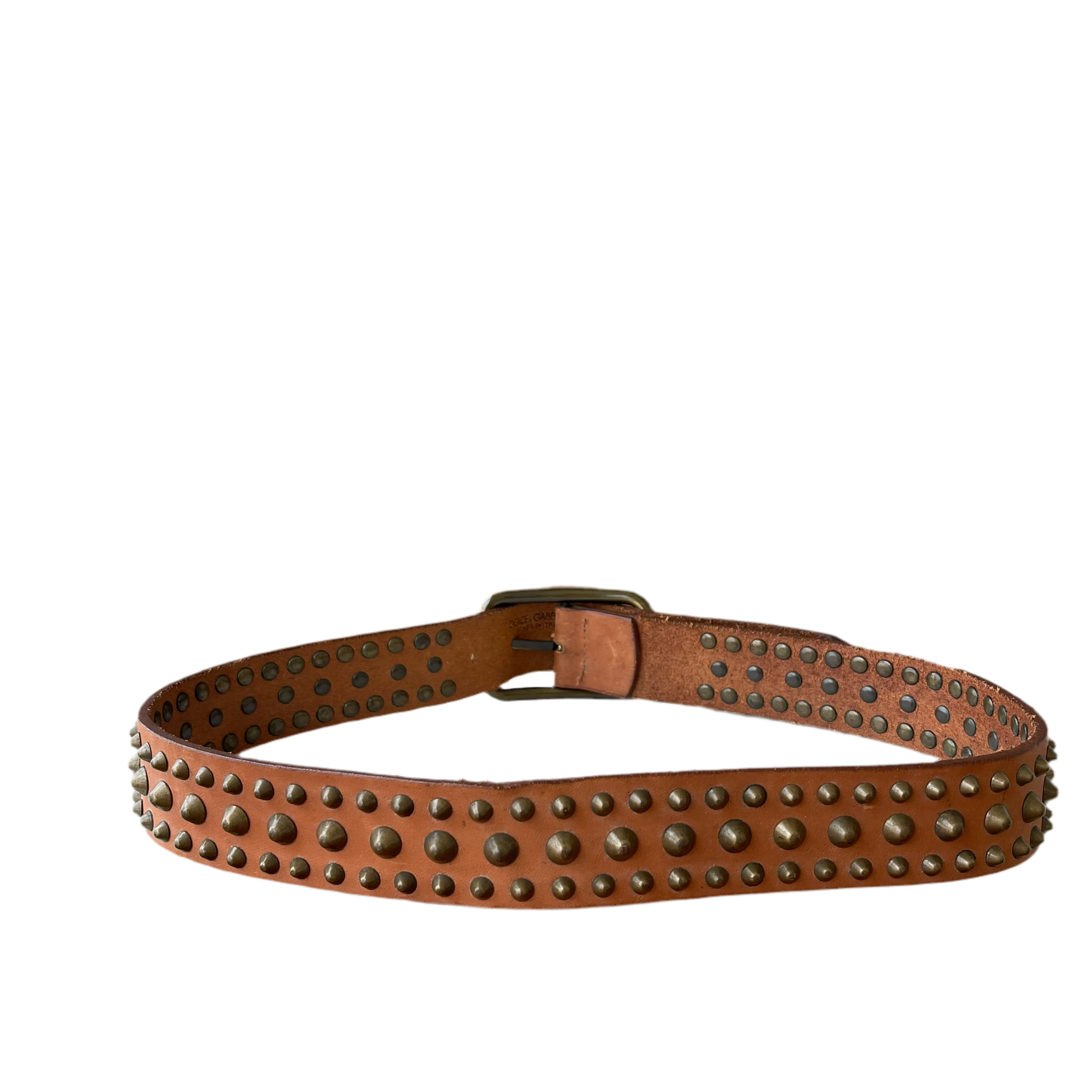 Dolce & Gabbana Leather Spiked Belt