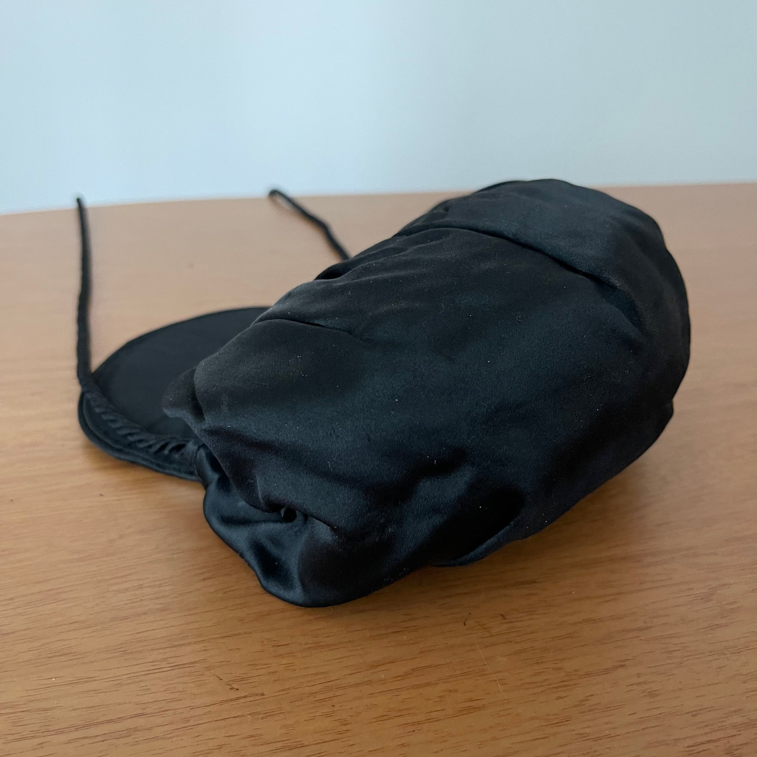 Fendi Vintage Black Satin And Braided Flap Evening Bag