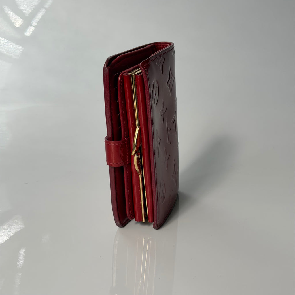 Louis Vuitton Red Vernis Monogram Wallet