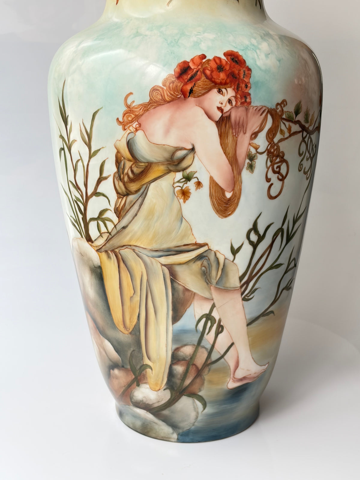“Autumn & Summer” by Alphonse Mucha, Porcelain Vase