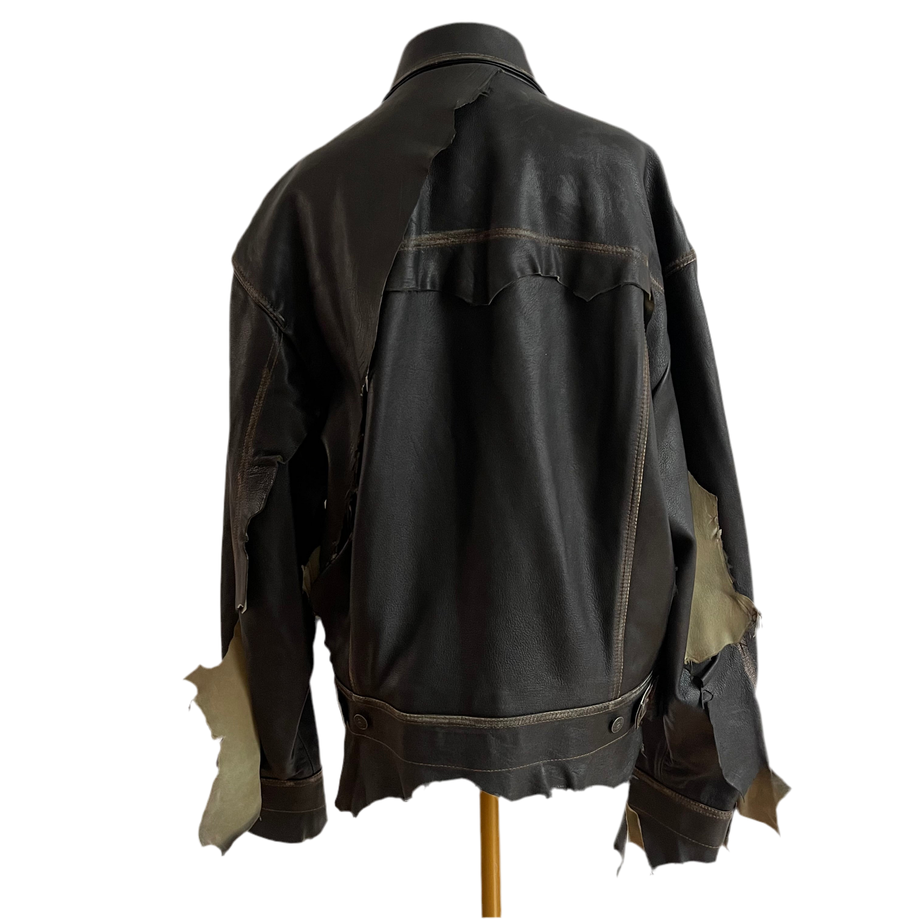 Diesel Distressed Leather Biker Jacket