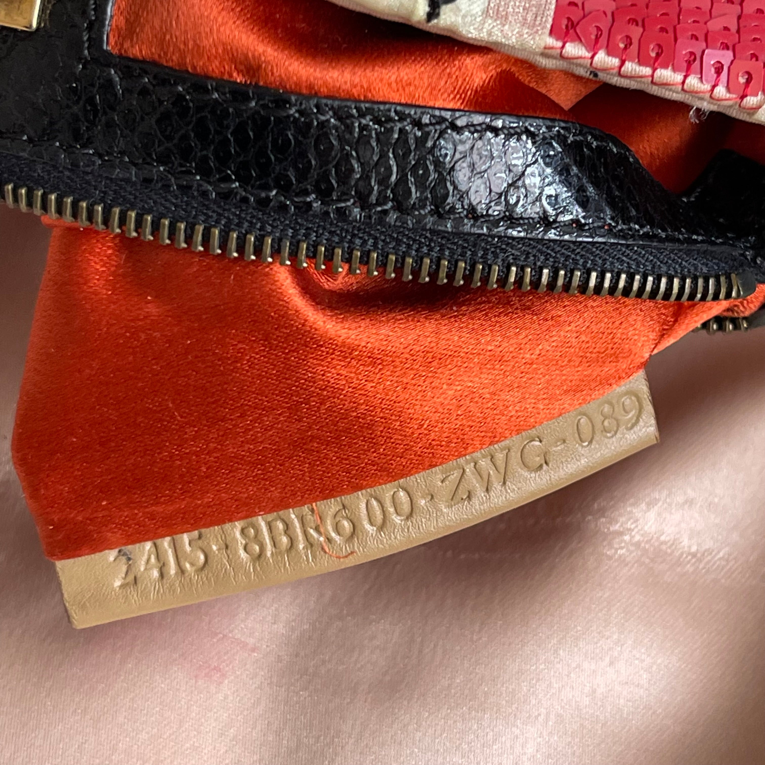 Fendi Sequined Stripes Baguette Bag