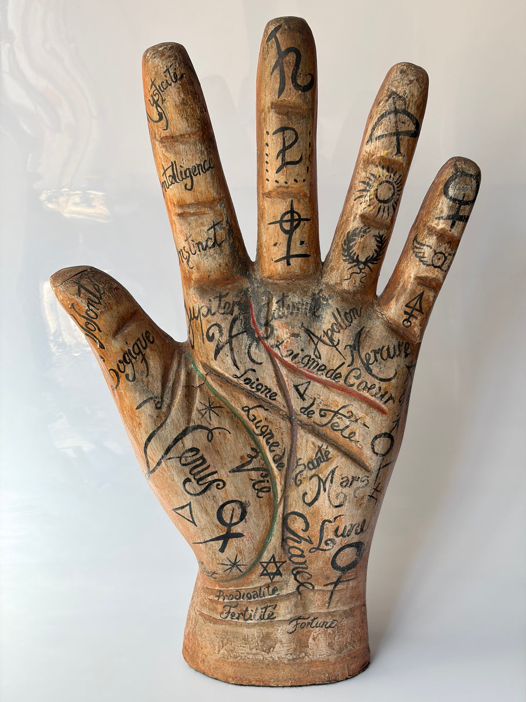 Palmistry Hand Wood Sculpture