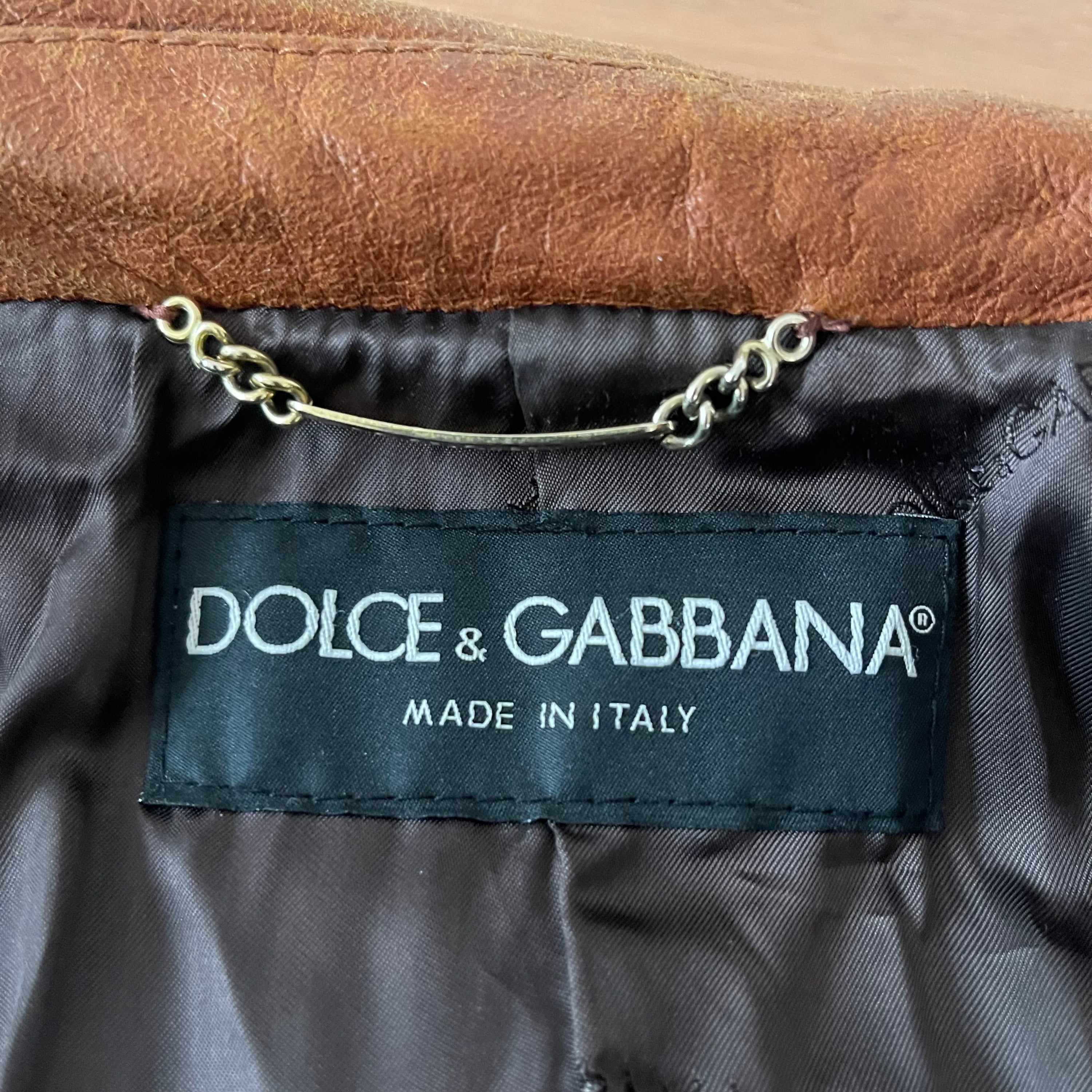 Dolce & Gabbana Double Breasted Calf Leather Coat