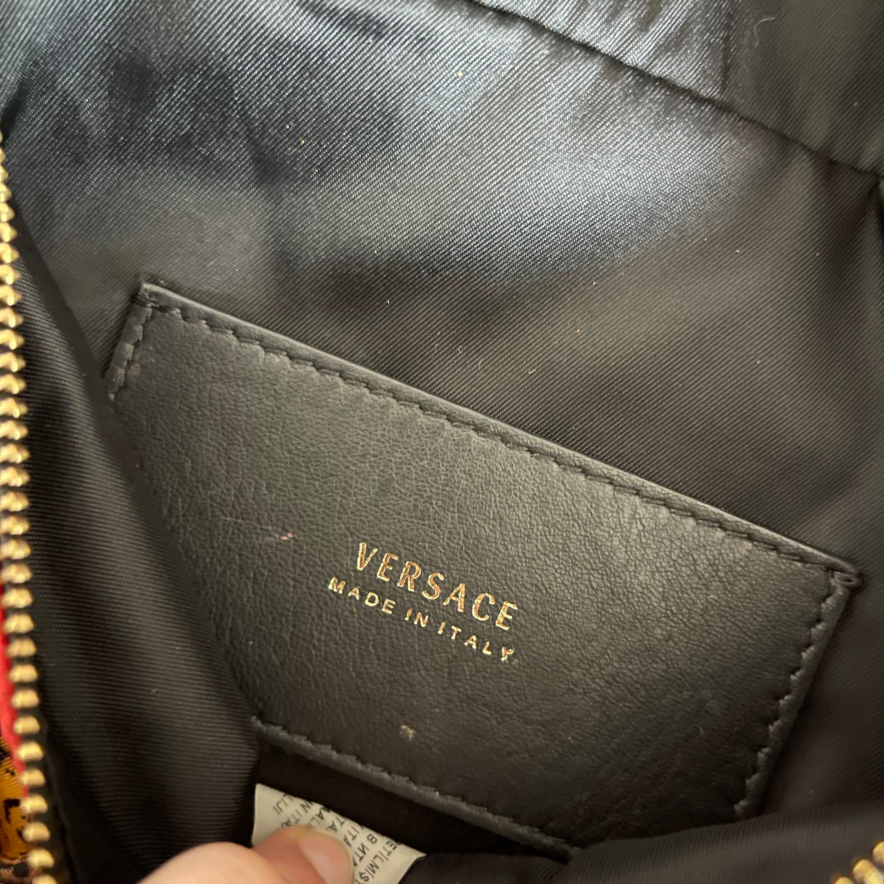 Versace Baroque and Leopard Print Nylon Belt Bag