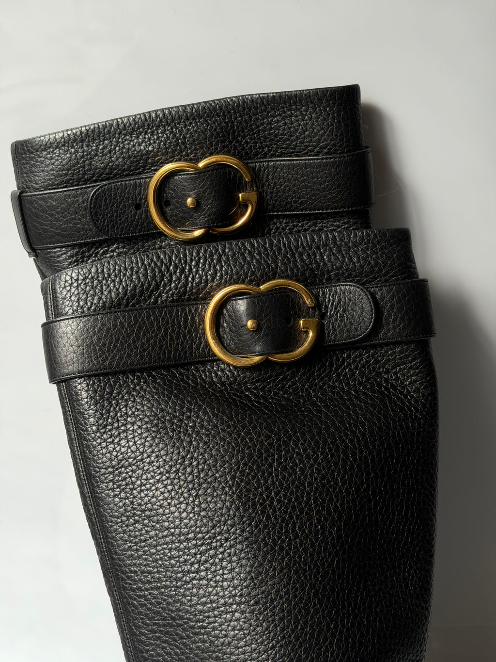 Gucci Double G Logo Leather Boots