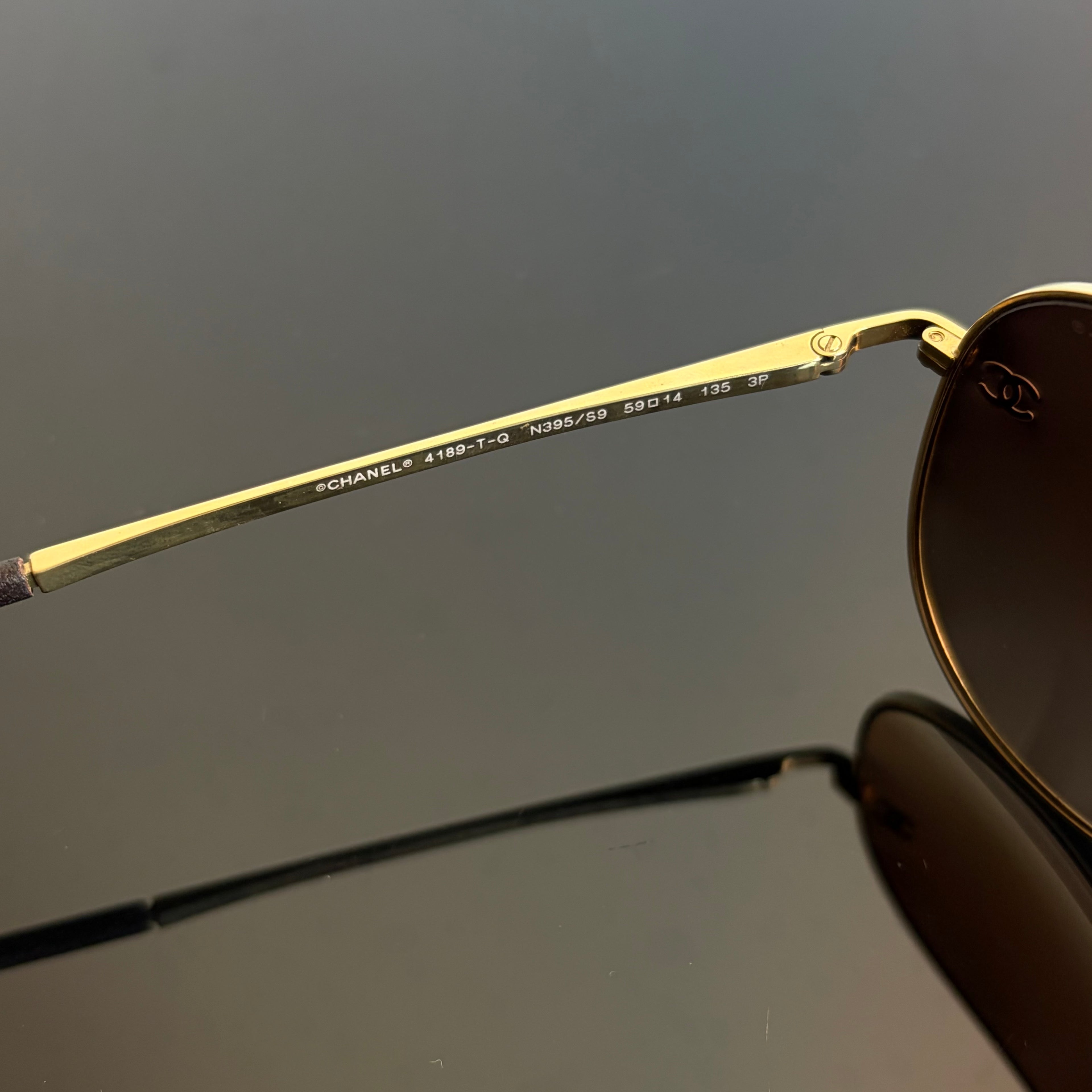 Chanel 4189 Aviator Golden CC Sunglasses