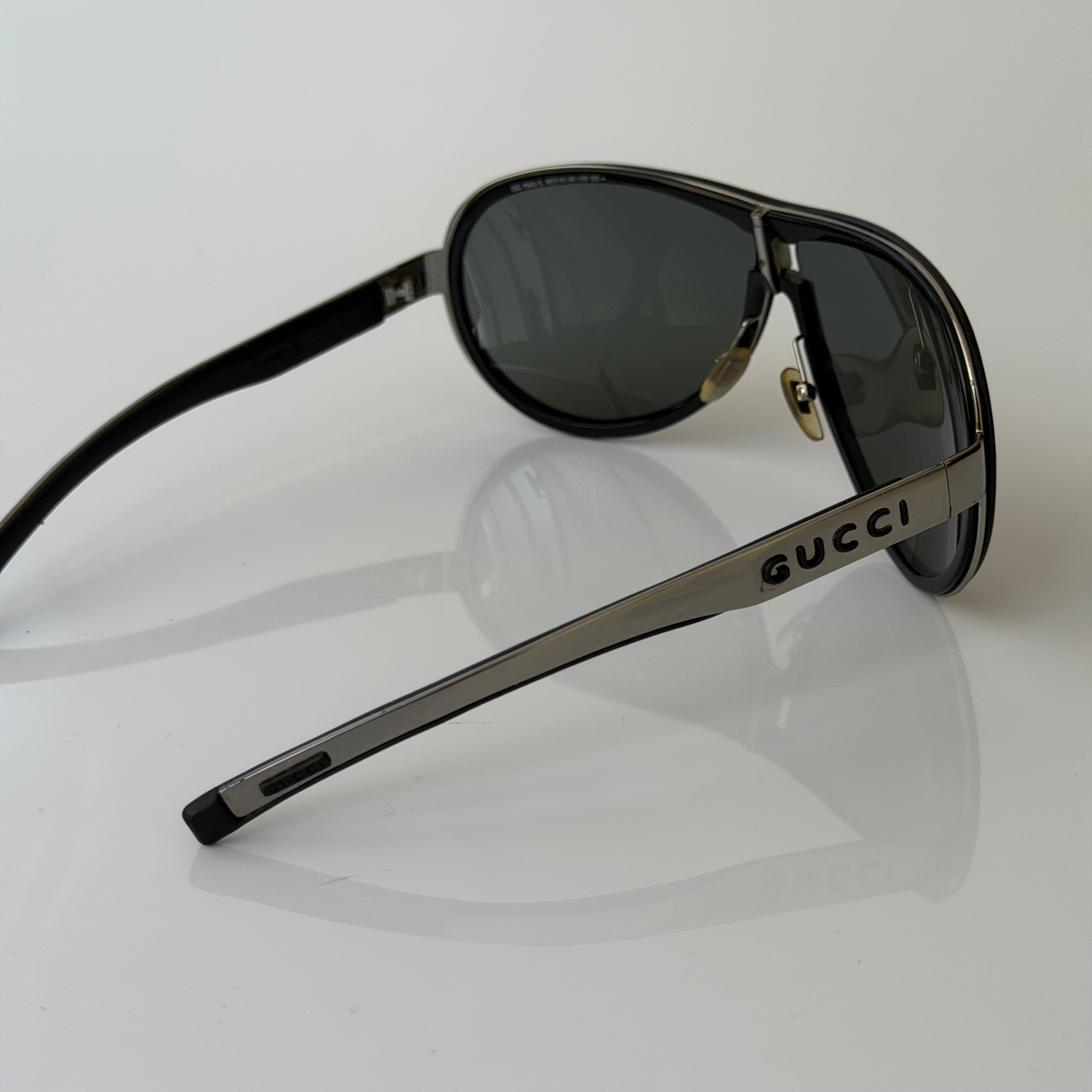 Gucci Silver Aviator Sunglasses