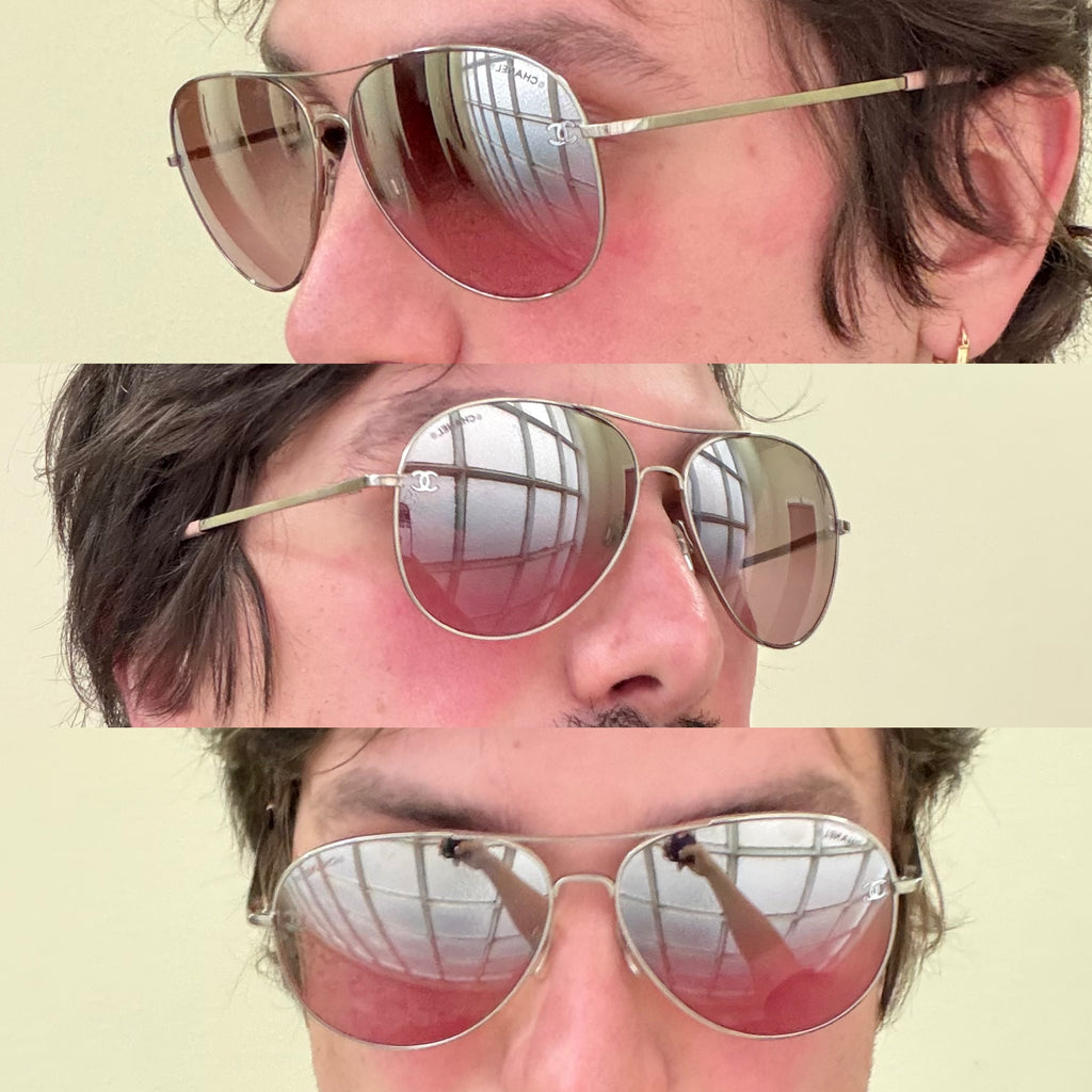 Chanel Pink Aviator Sunglasses