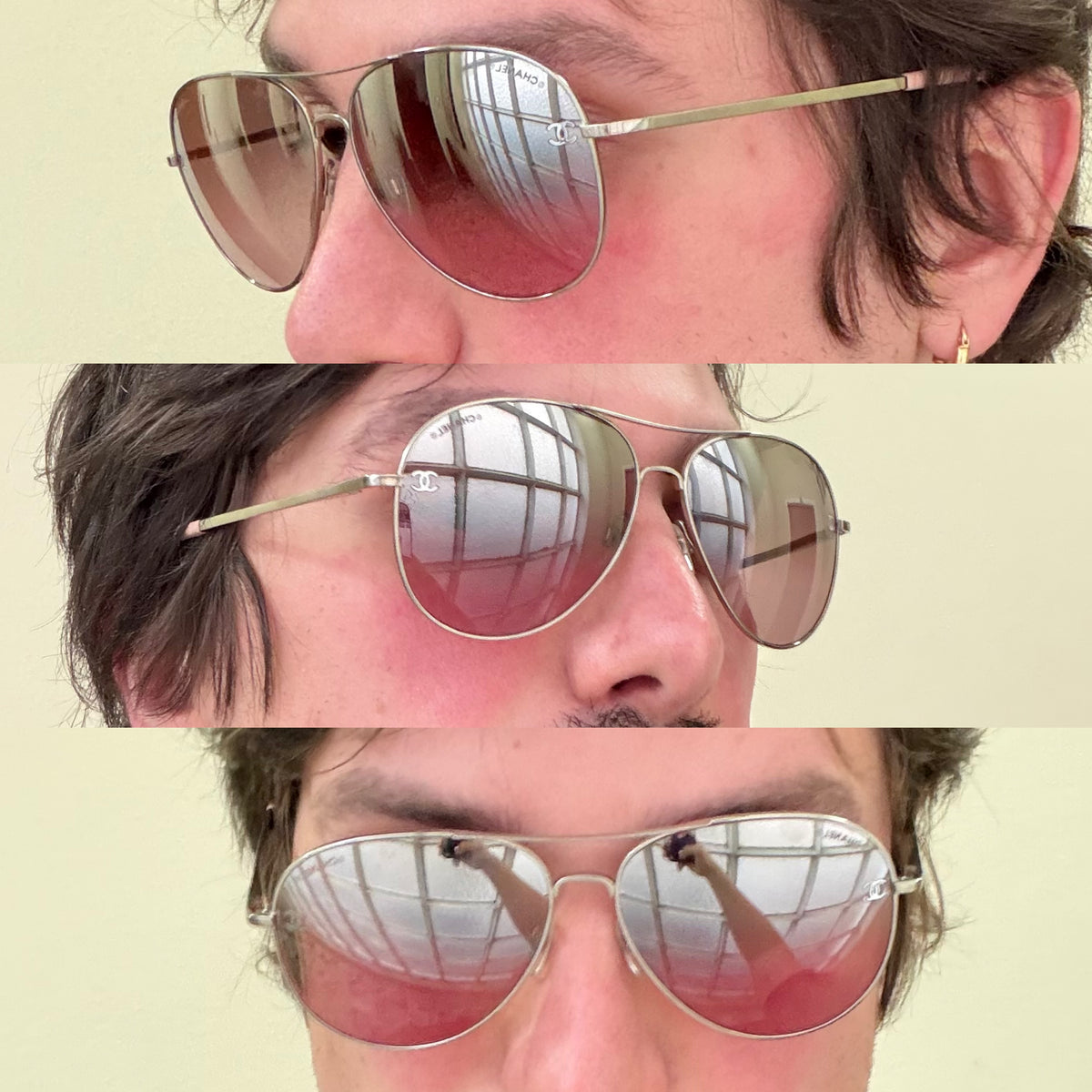 Chanel Pink Aviator Sunglasses