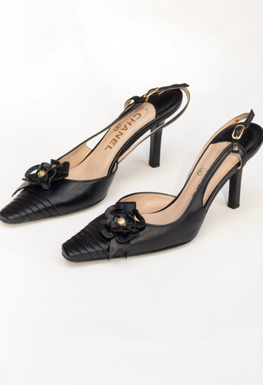 Chanel Slingback Camellia Heels