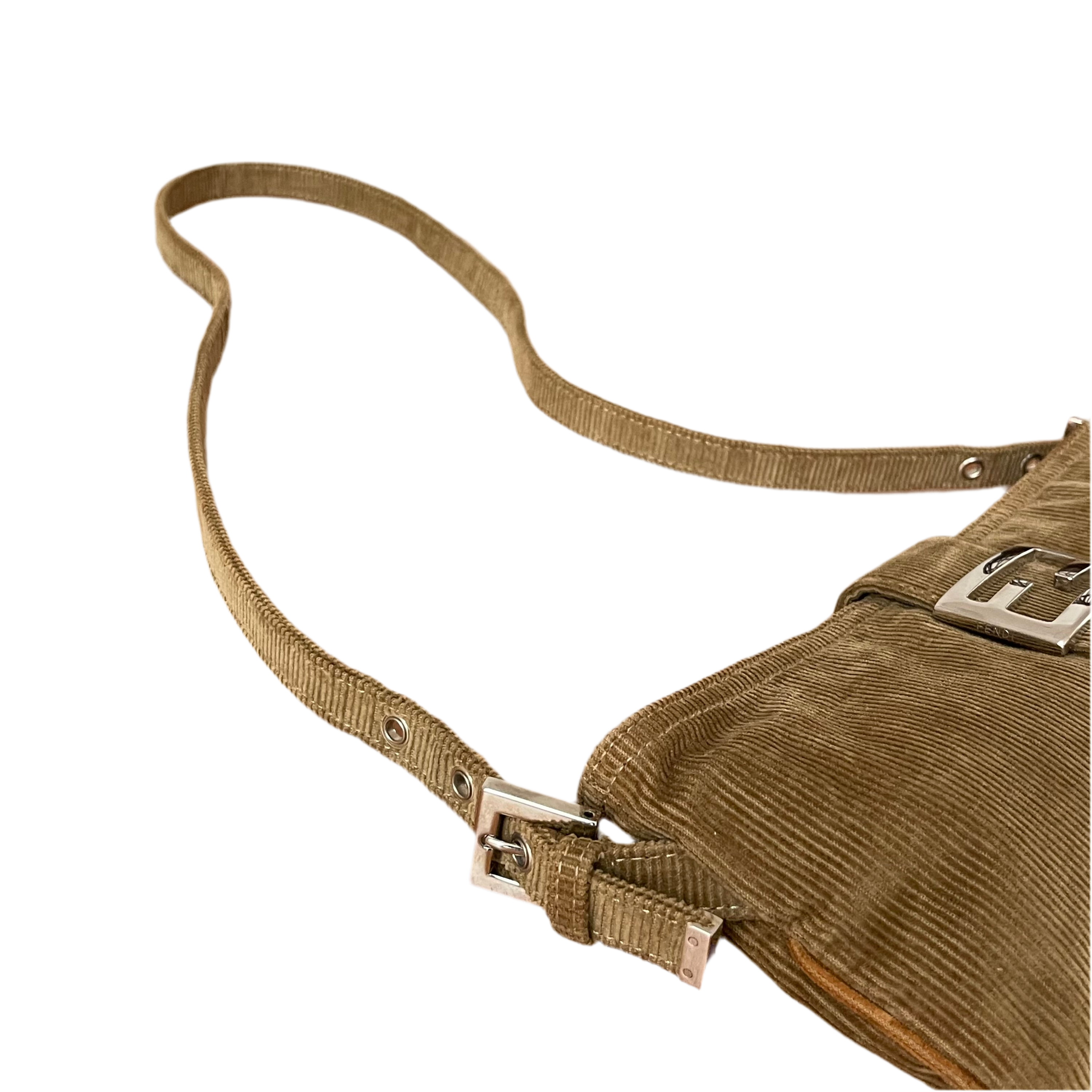 Fendi Corduroy Baguette Crossbody