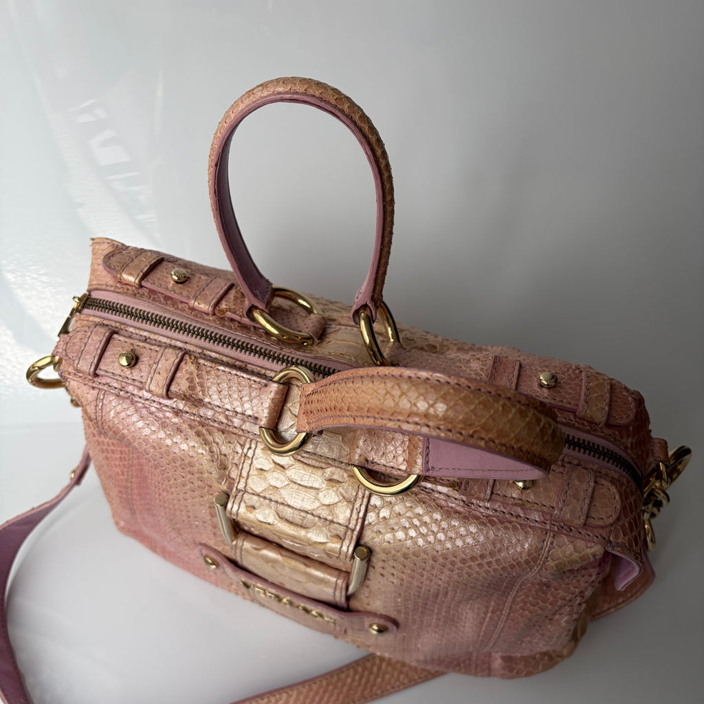 Versace Pink Python Tote Bag