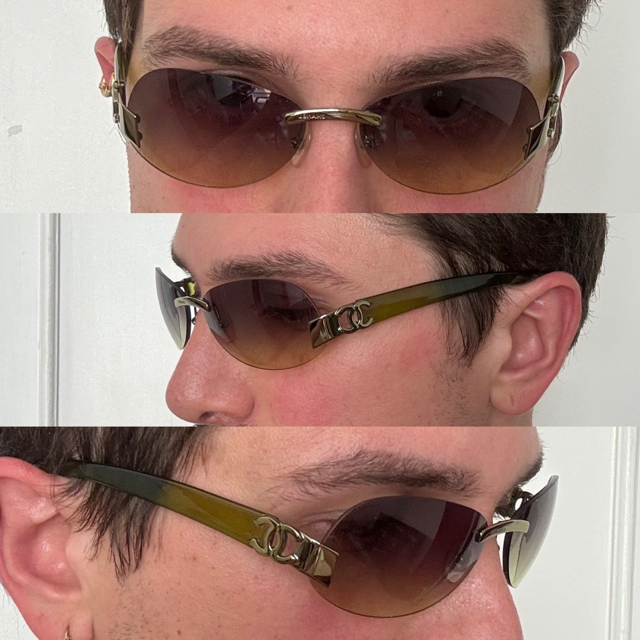 Chanel 2000s Green Sunglasses