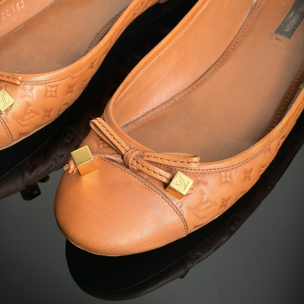 Louis Vuitton Debbie Leather Monogram Flats