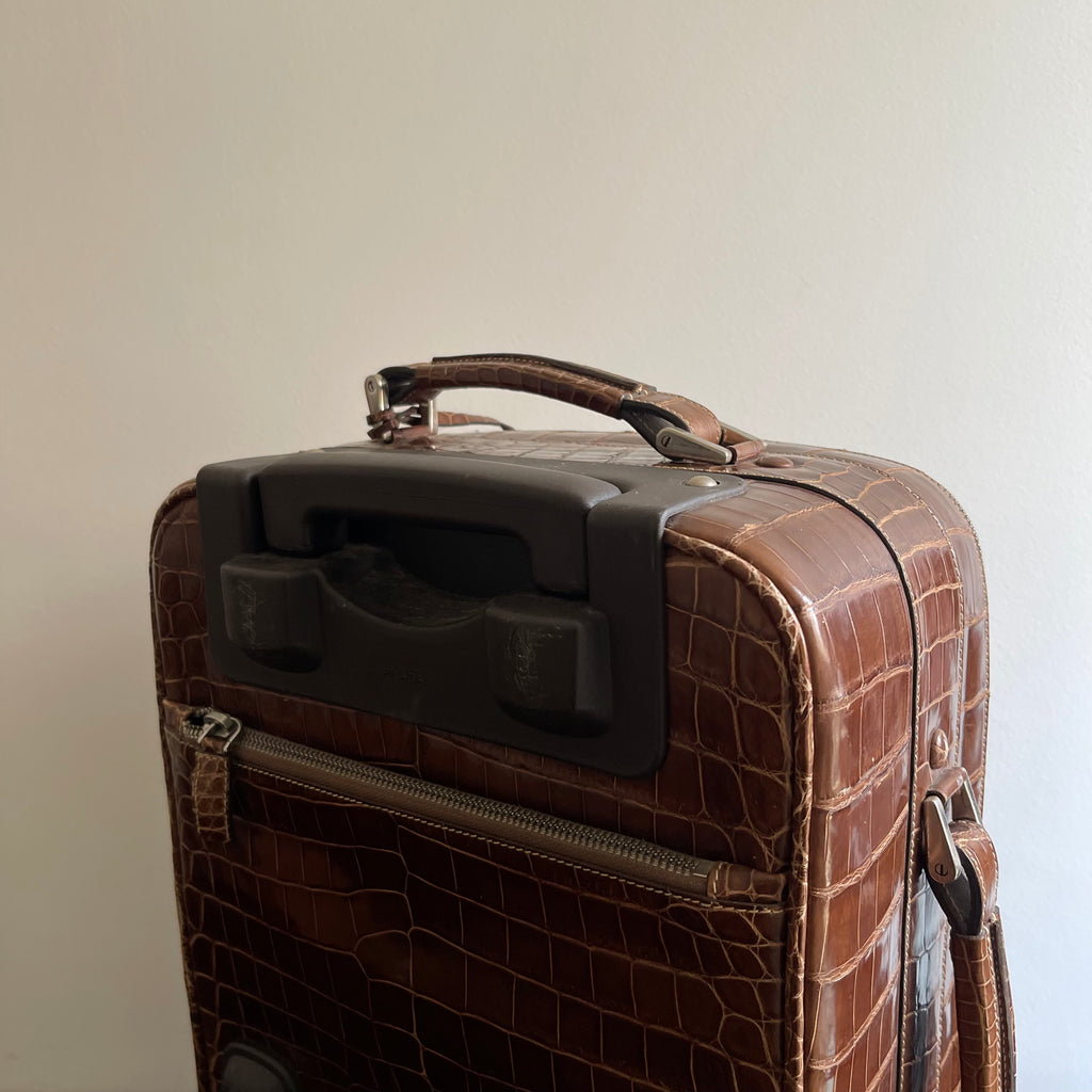 Prada Crocodile Leather Trolley Travel Bag