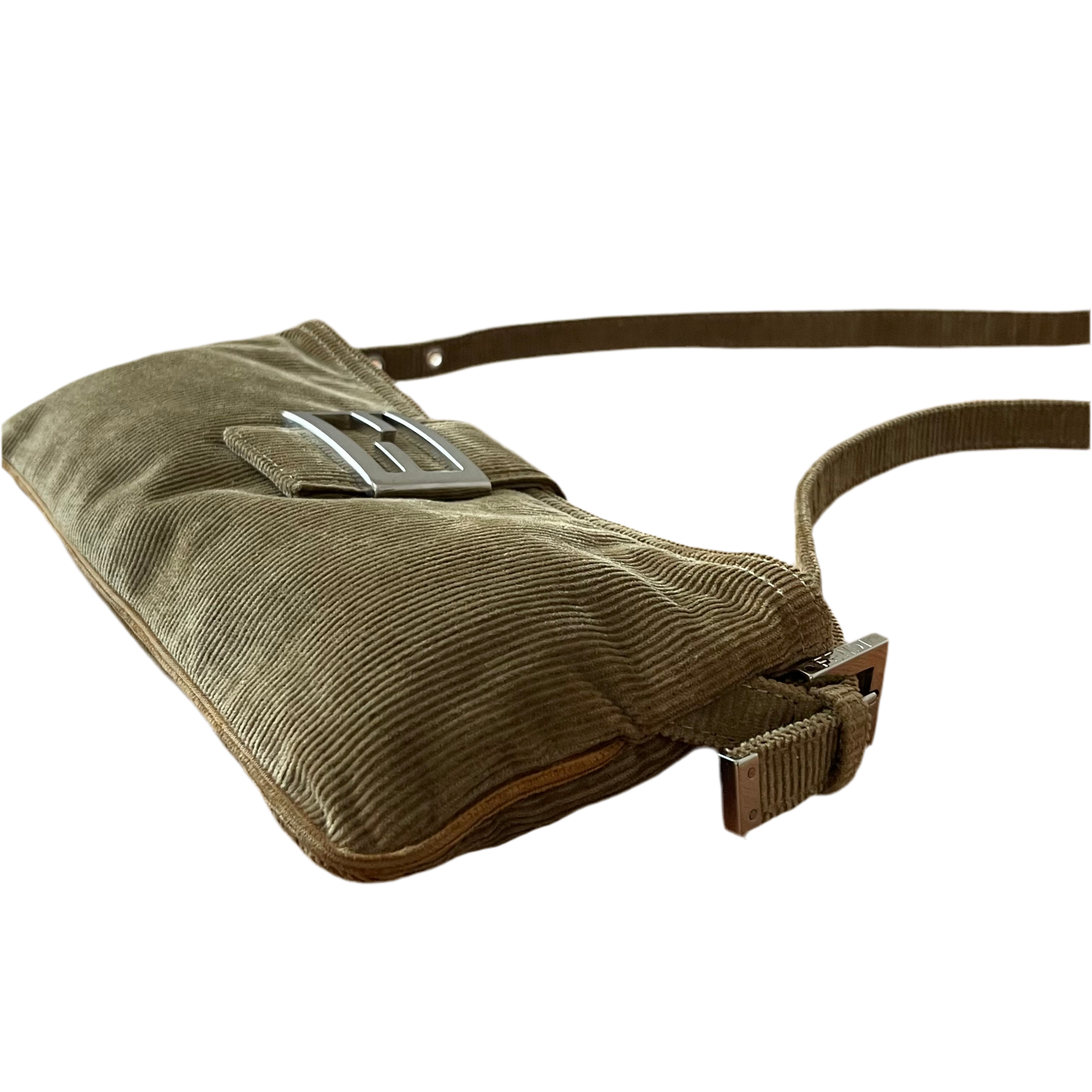 Fendi Corduroy Baguette Crossbody