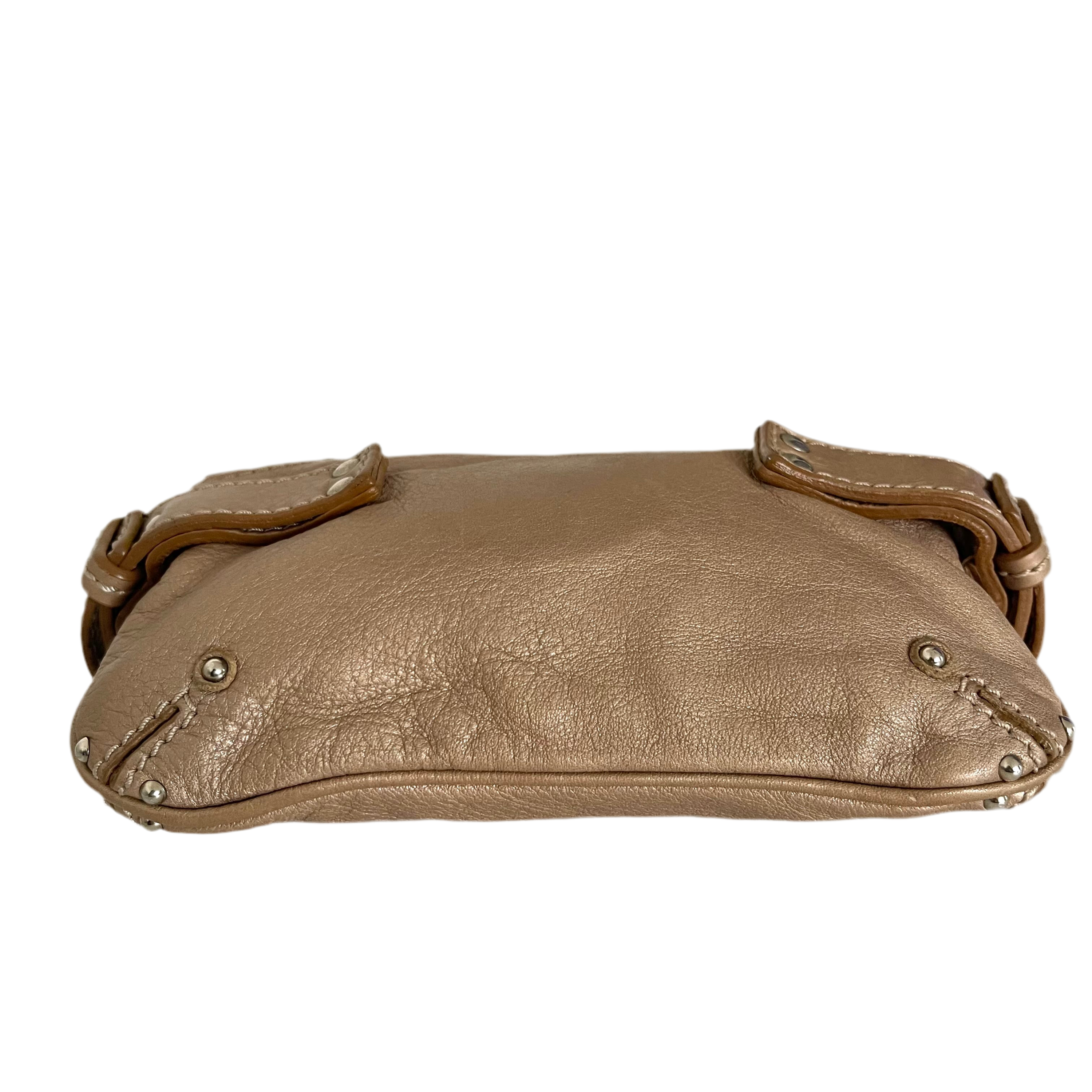 Chloé Mini Paddington Metallic Leather Shoulder Bag