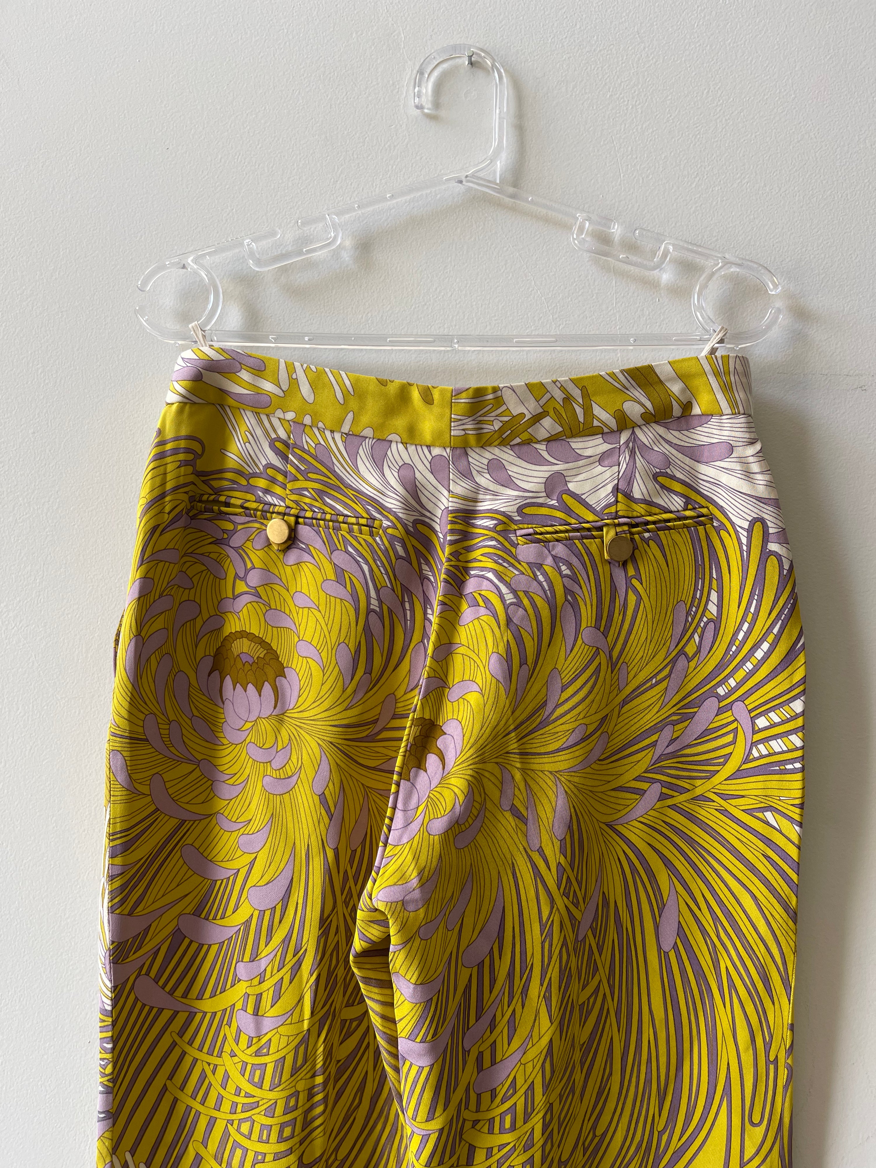 Gucci Yellow Silk Pants